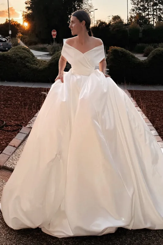 Convertible Satin Wedding Dress Mira (dress+overskirt) sold by Olivia Bottega