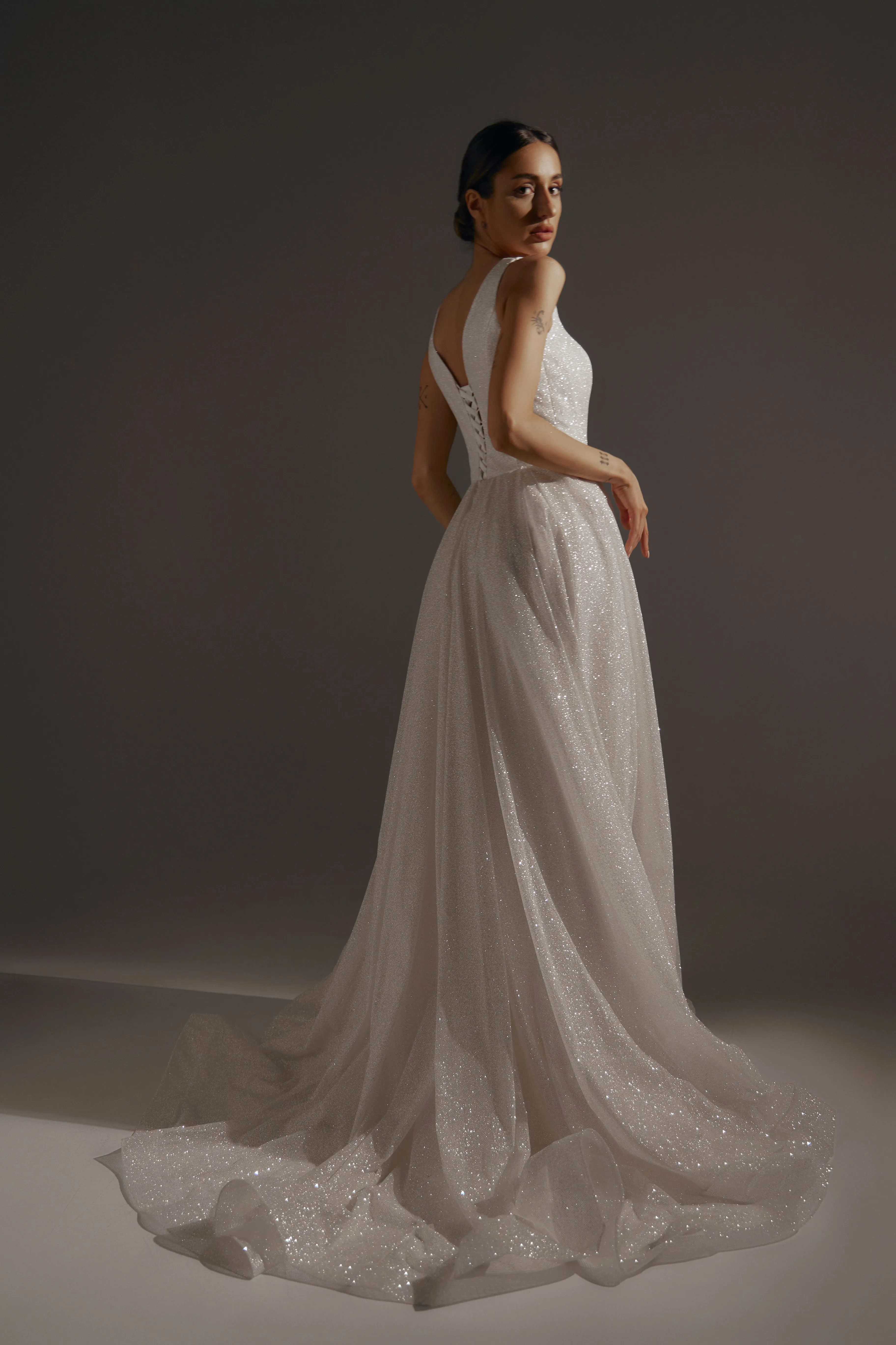 Sparkle Wedding Dress Inkery With Square Neckline sold by Olivia Bottega product image thumbnail 4