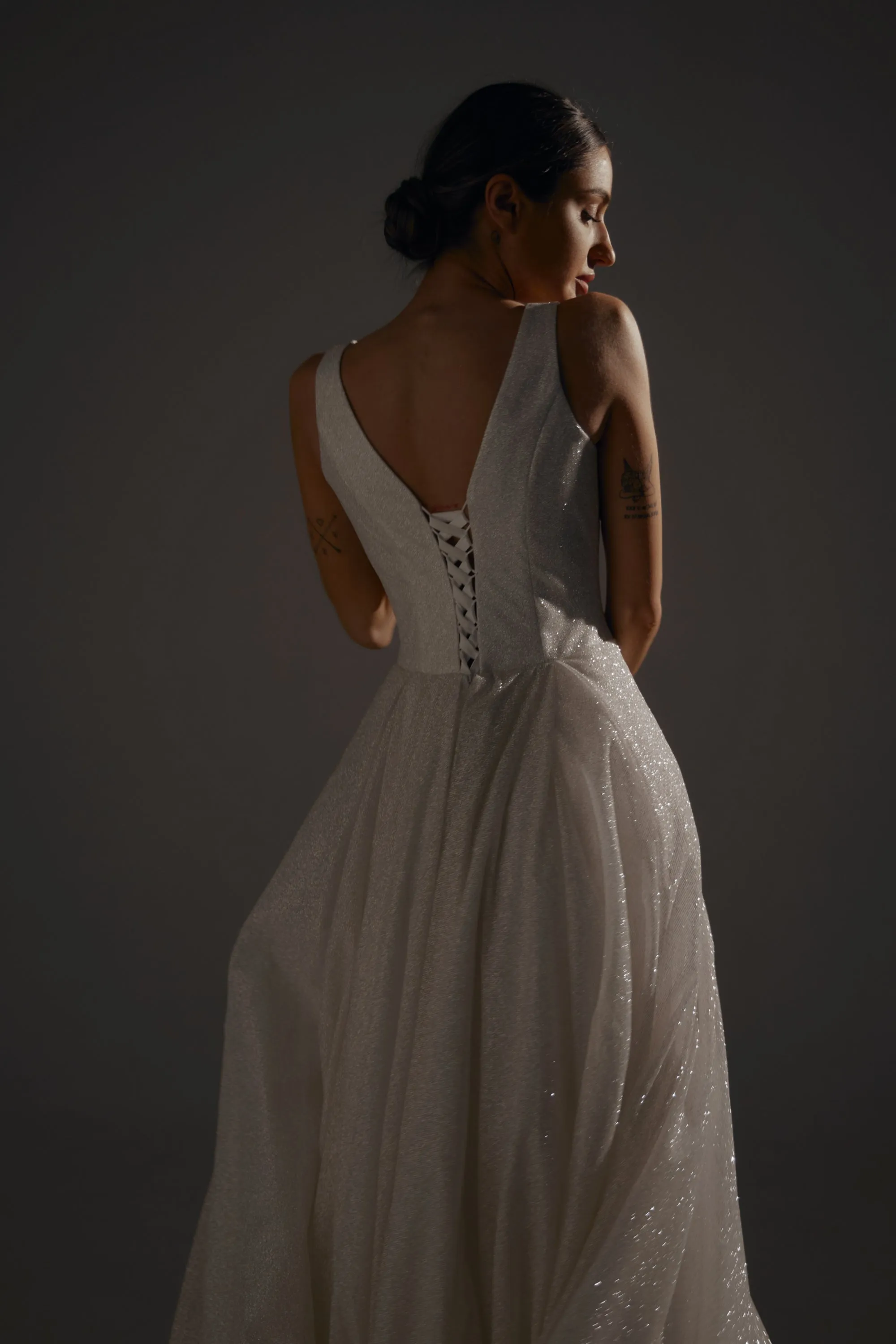 Sparkle Wedding Dress Inkery With Square Neckline sold by Olivia Bottega product image thumbnail 5