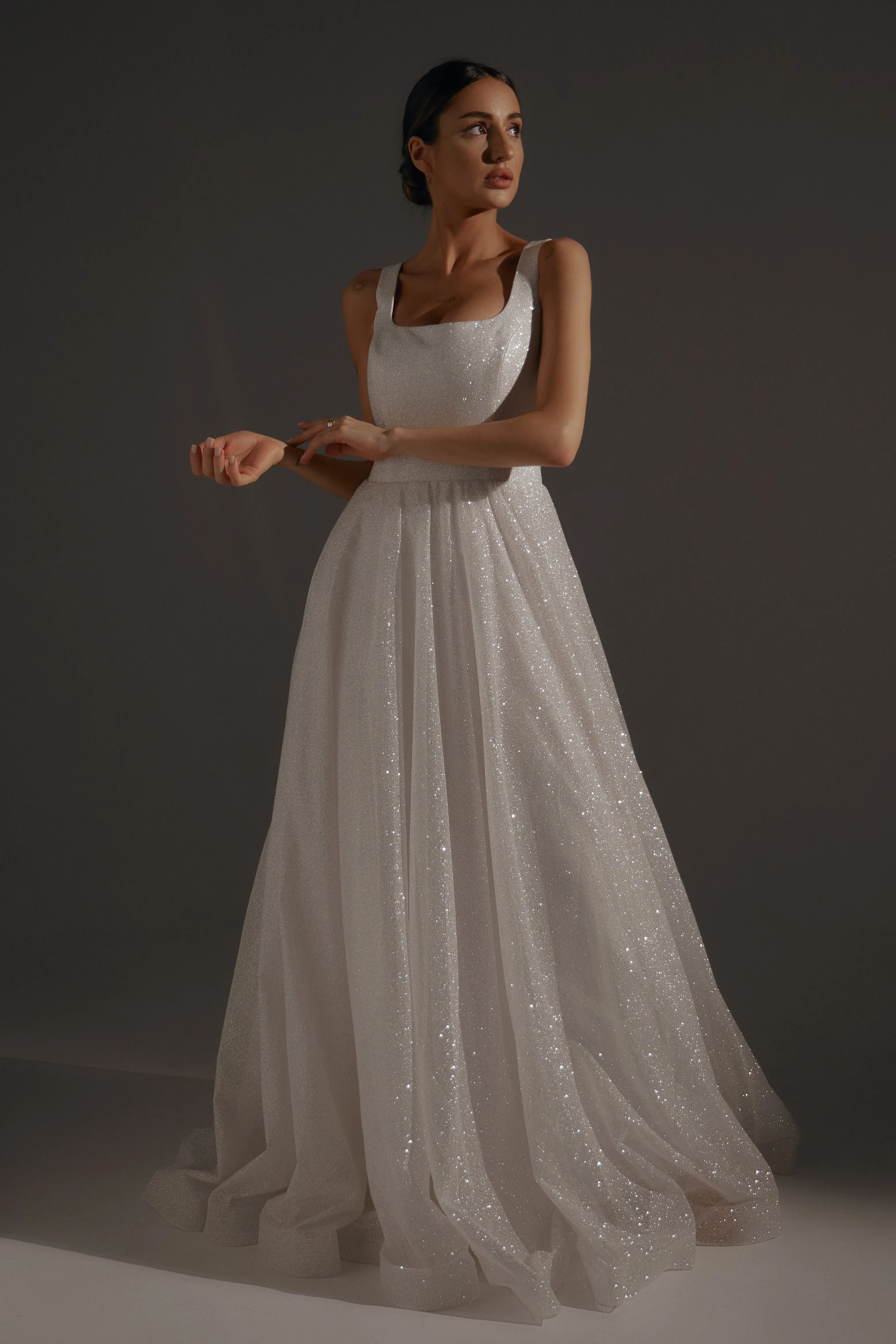 Sparkle Wedding Dress Inkery With Square Neckline sold by Olivia Bottega