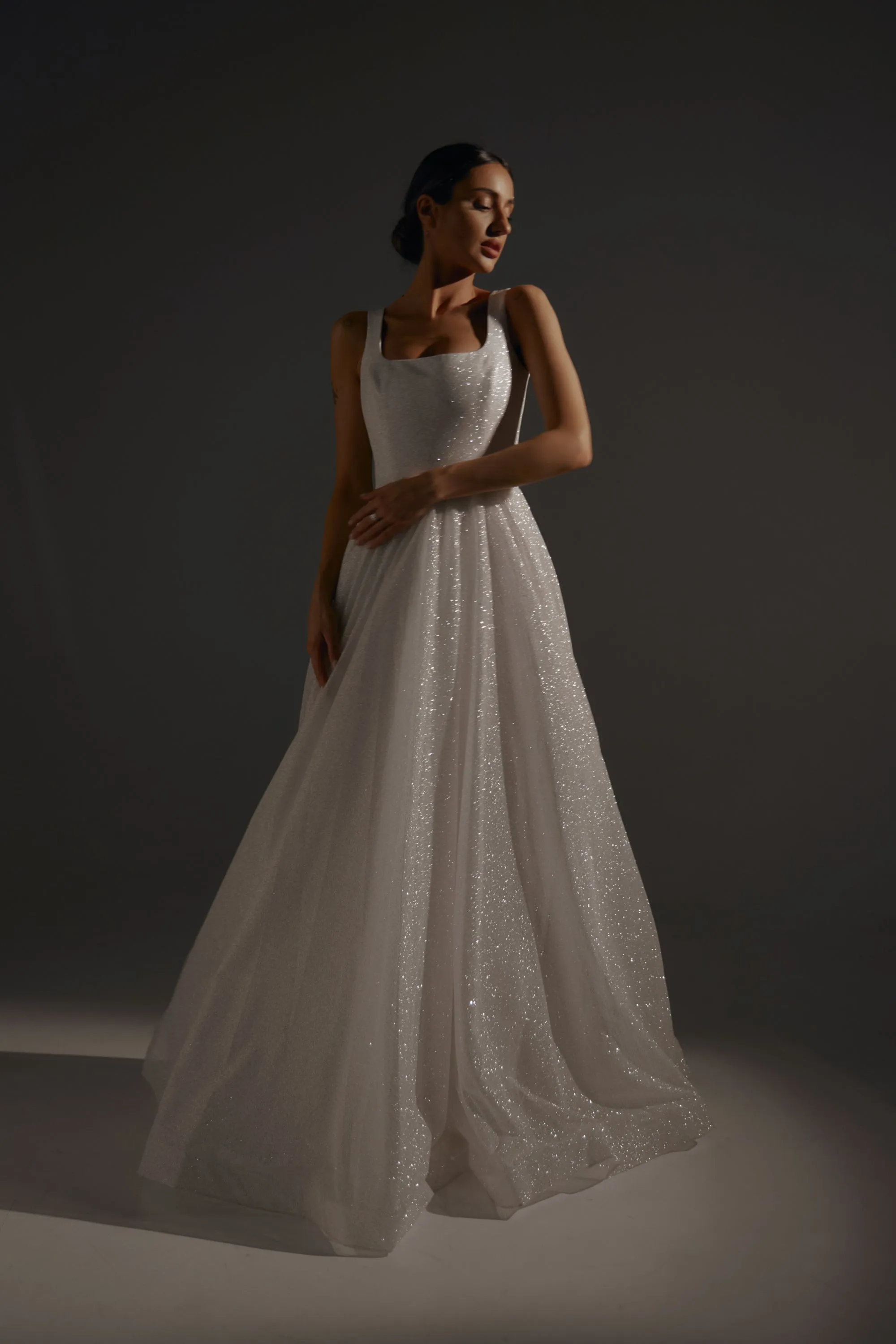 Sparkle Wedding Dress Inkery With Square Neckline sold by Olivia Bottega product image thumbnail 2