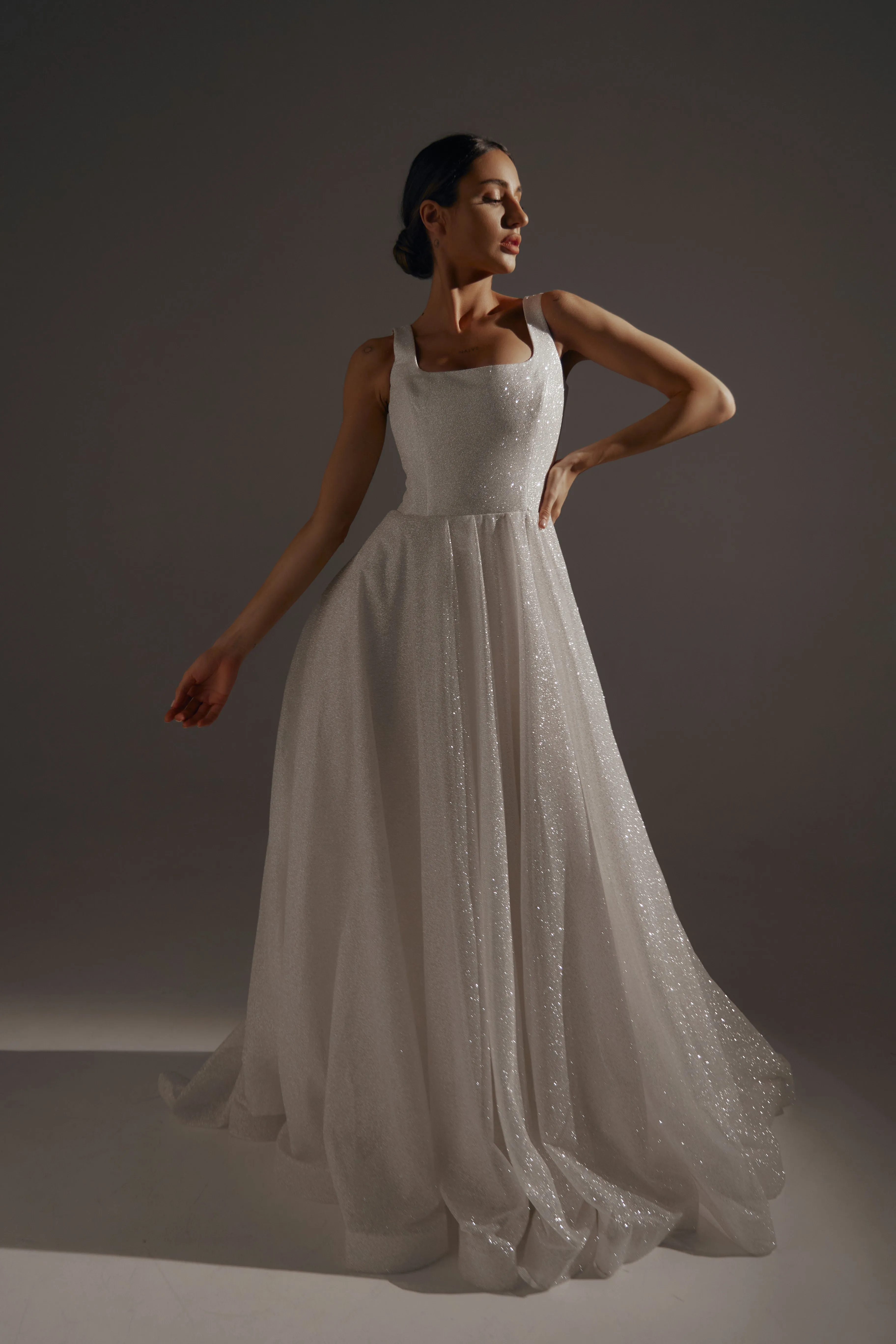Sparkle Wedding Dress Inkery With Square Neckline sold by Olivia Bottega product image thumbnail 3