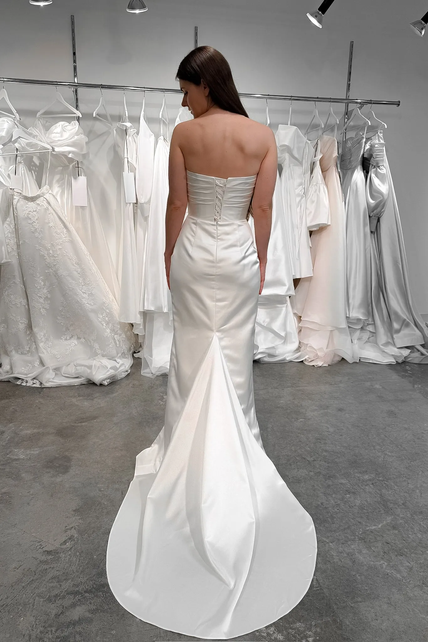 Satin Wedding Dress Kate With Detachable Sleeves sold by Olivia Bottega product image thumbnail 5