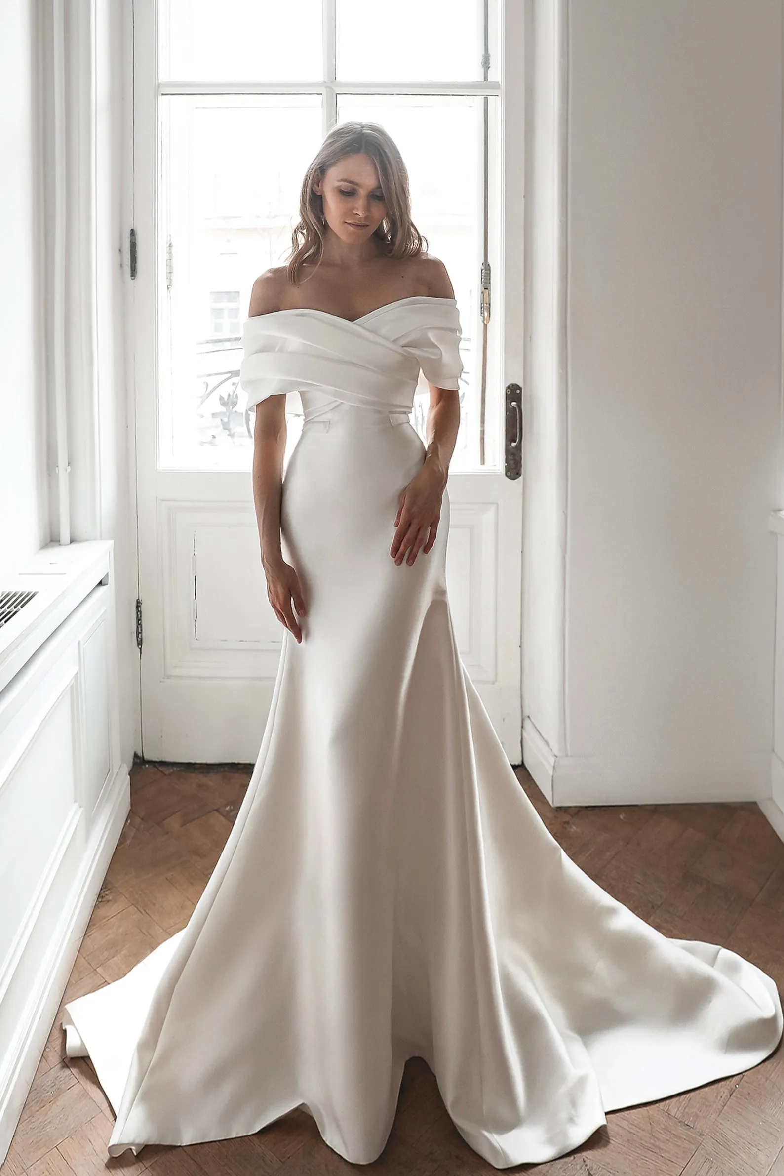 Mikado Wedding Dress Jacqueline With Detachable Train sold by Olivia Bottega product image thumbnail 2