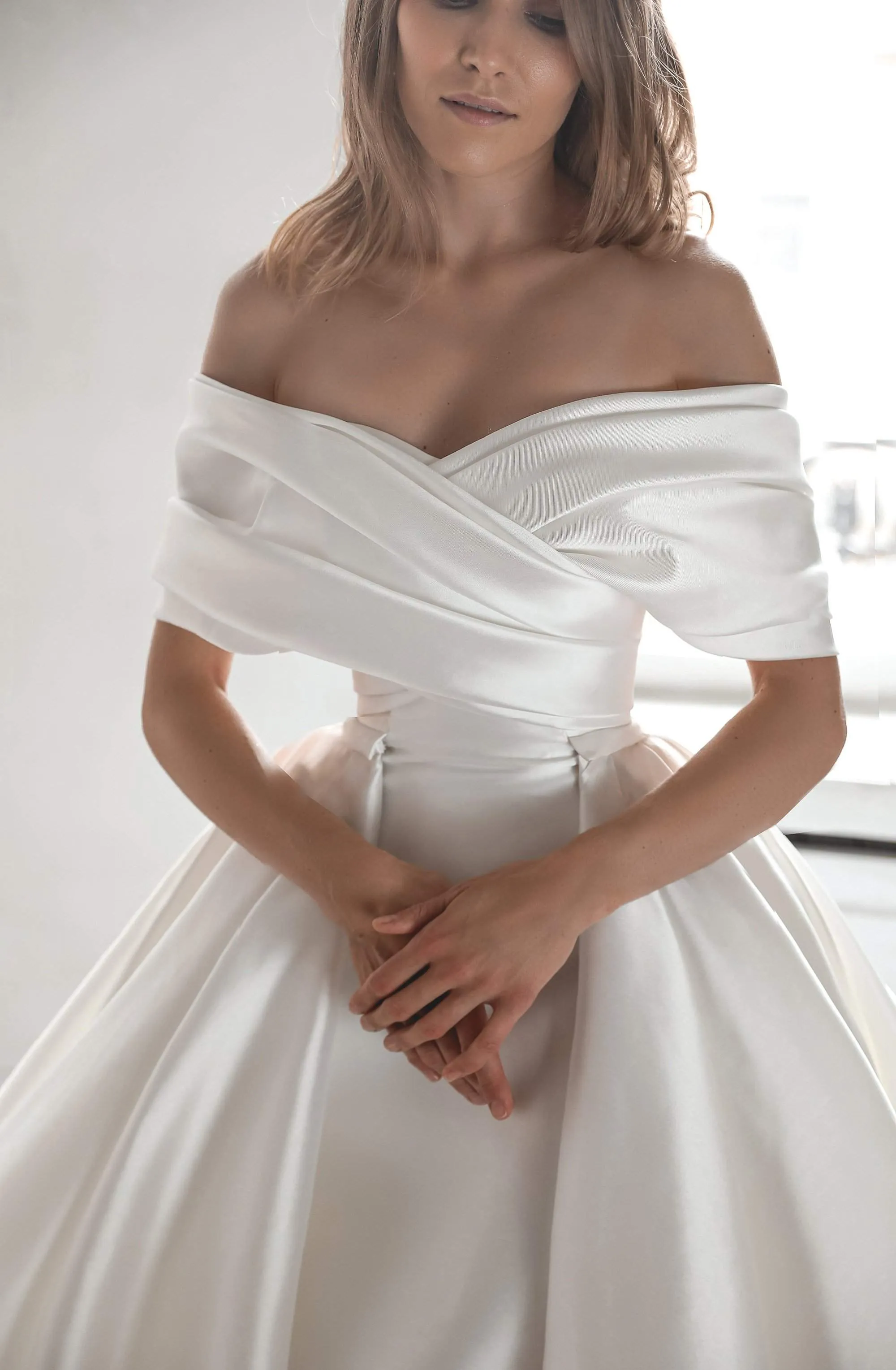 Mikado Wedding Dress Jacqueline With Detachable Train sold by Olivia Bottega product image thumbnail 3
