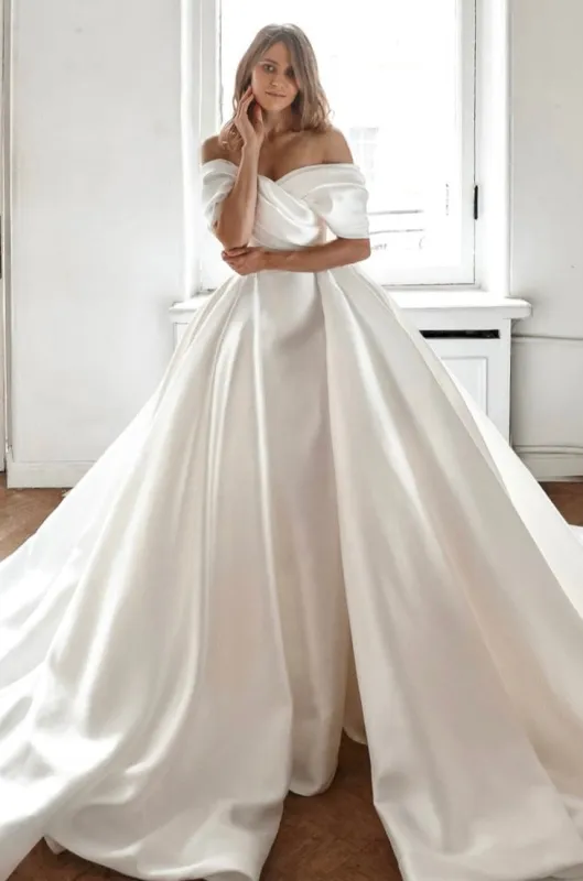 Mikado Wedding Dress Jacqueline With Detachable Train sold by Olivia Bottega