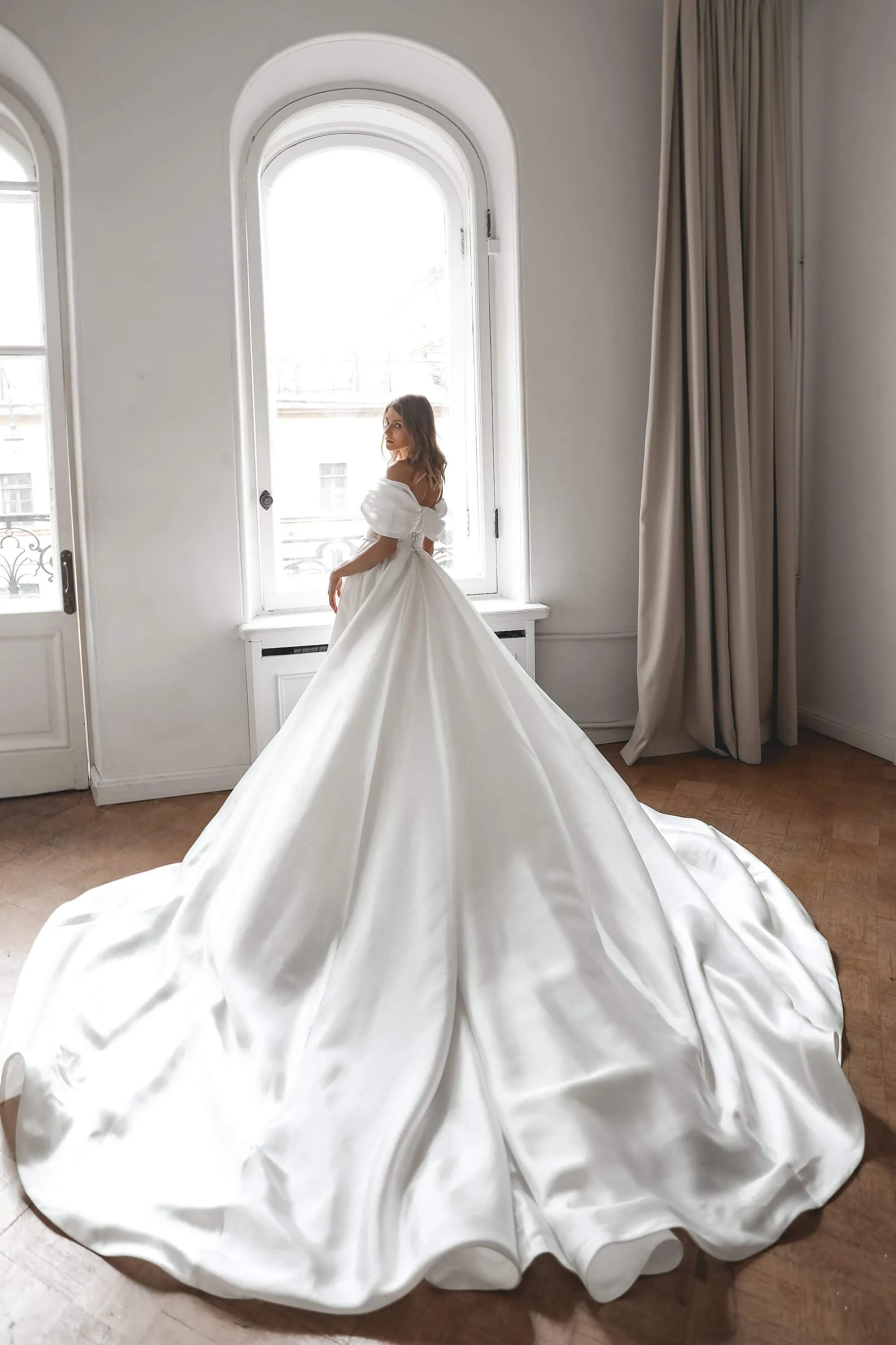 Mikado Wedding Dress Jacqueline With Detachable Train sold by Olivia Bottega product image thumbnail 4