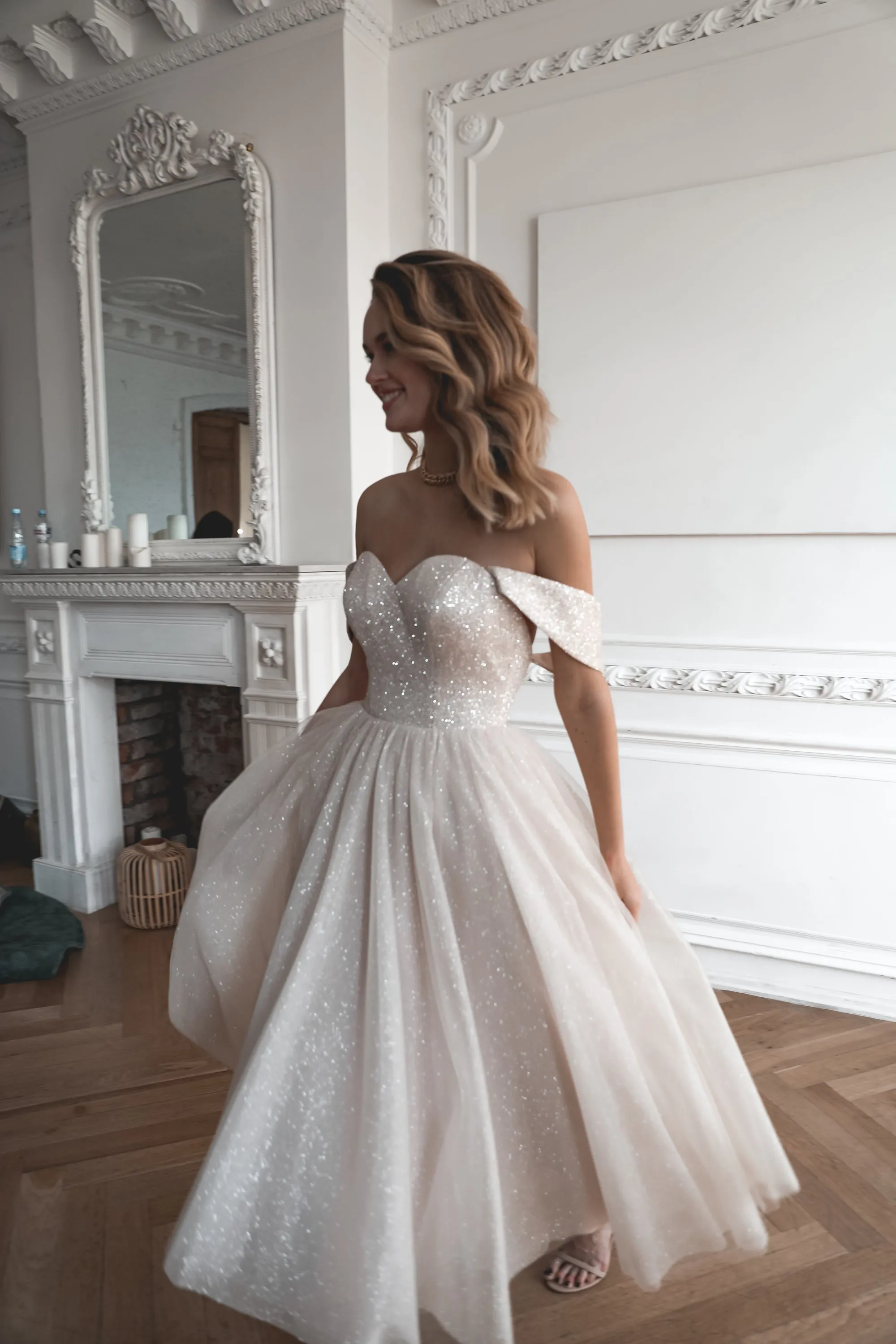 Blush Sparkly Midi Evening Dress Soul sold by Olivia Bottega product image thumbnail 4