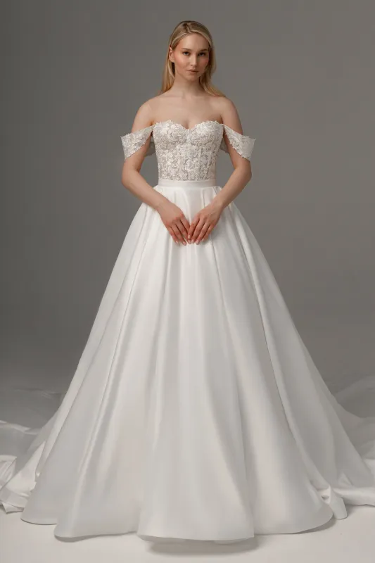 2 in 1 Wedding Dress Mitsis With Detachable Protea Skirt sold by Olivia Bottega