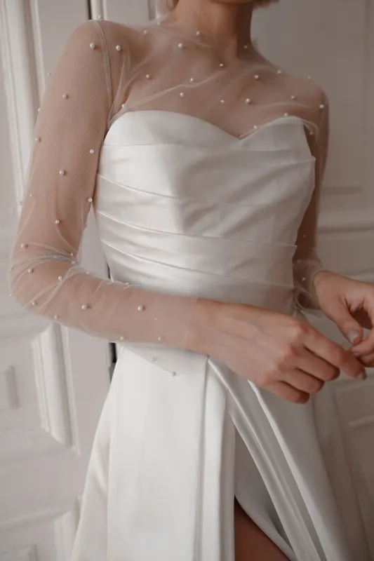 Tulle Blouse Chloe with Pearls | Ready-to-Ship sold by Olivia Bottega