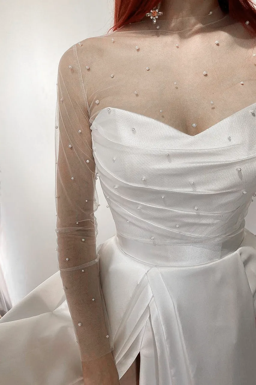 Tulle Blouse Chloe with Pearls | Ready-to-Ship sold by Olivia Bottega product image thumbnail 5