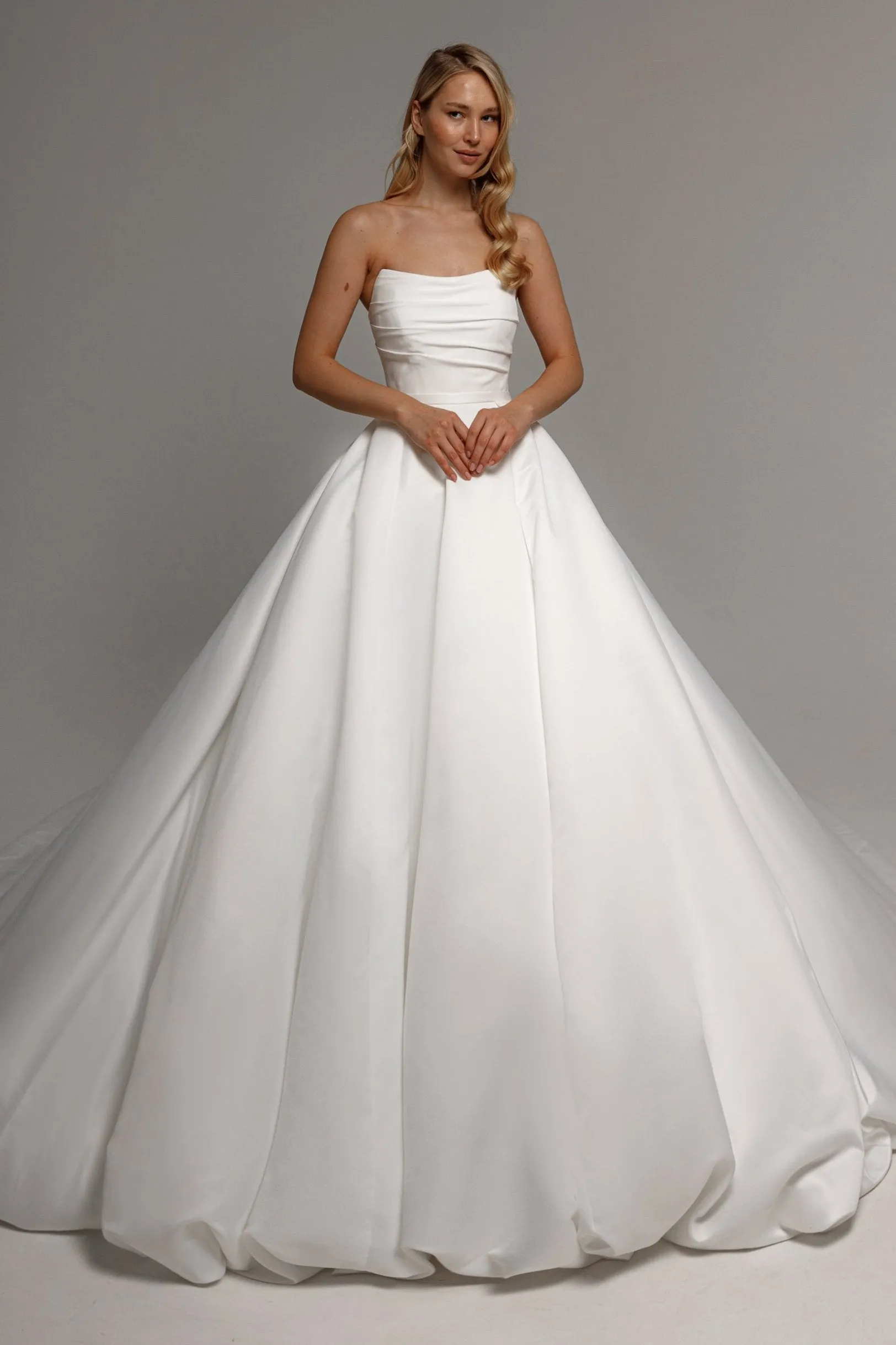 2 in 1 Sheath Wedding Dress Jelena with Detachable Sophia Skirt sold by Olivia Bottega