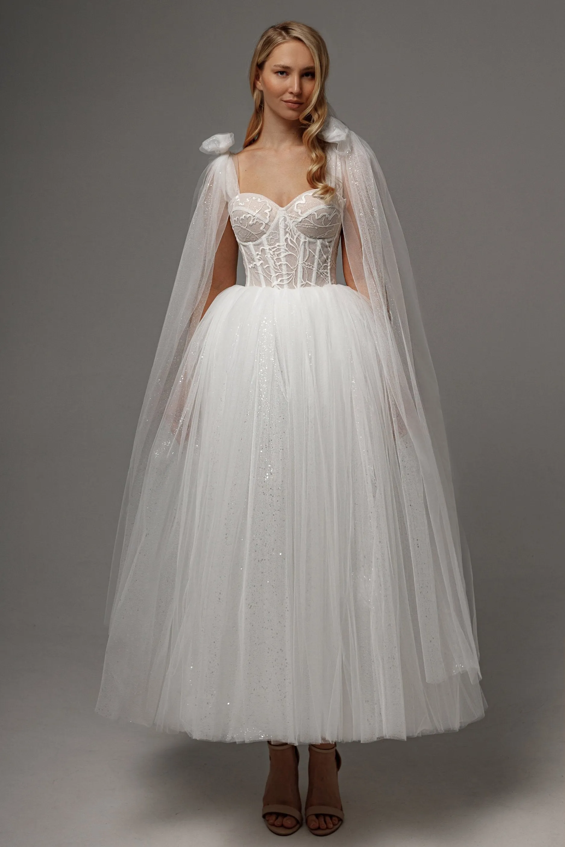 Wedding Dress Helena Midi with Detachable Straps sold by Olivia Bottega