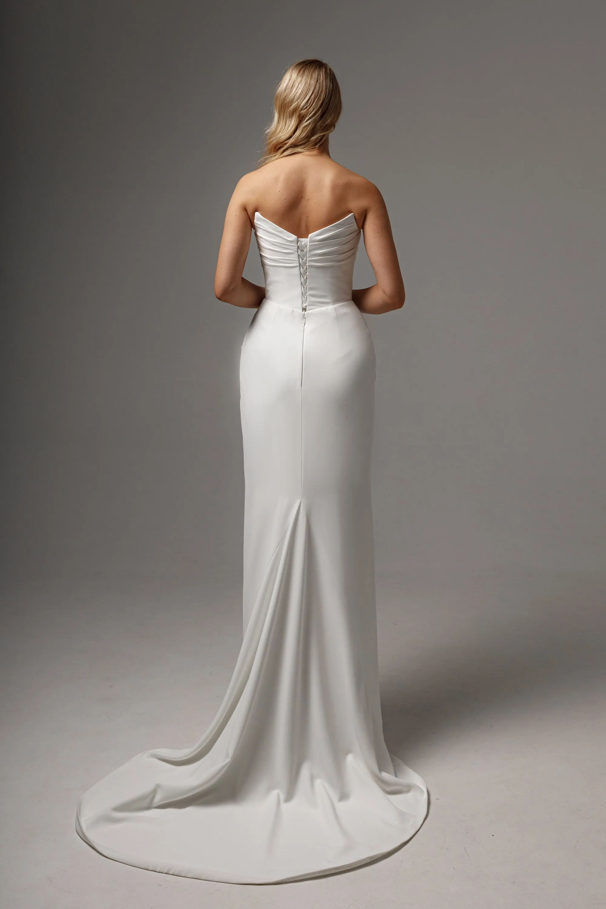 Sheath Wedding Dress Jelena with Leg Slit sold by Olivia Bottega product image thumbnail 4