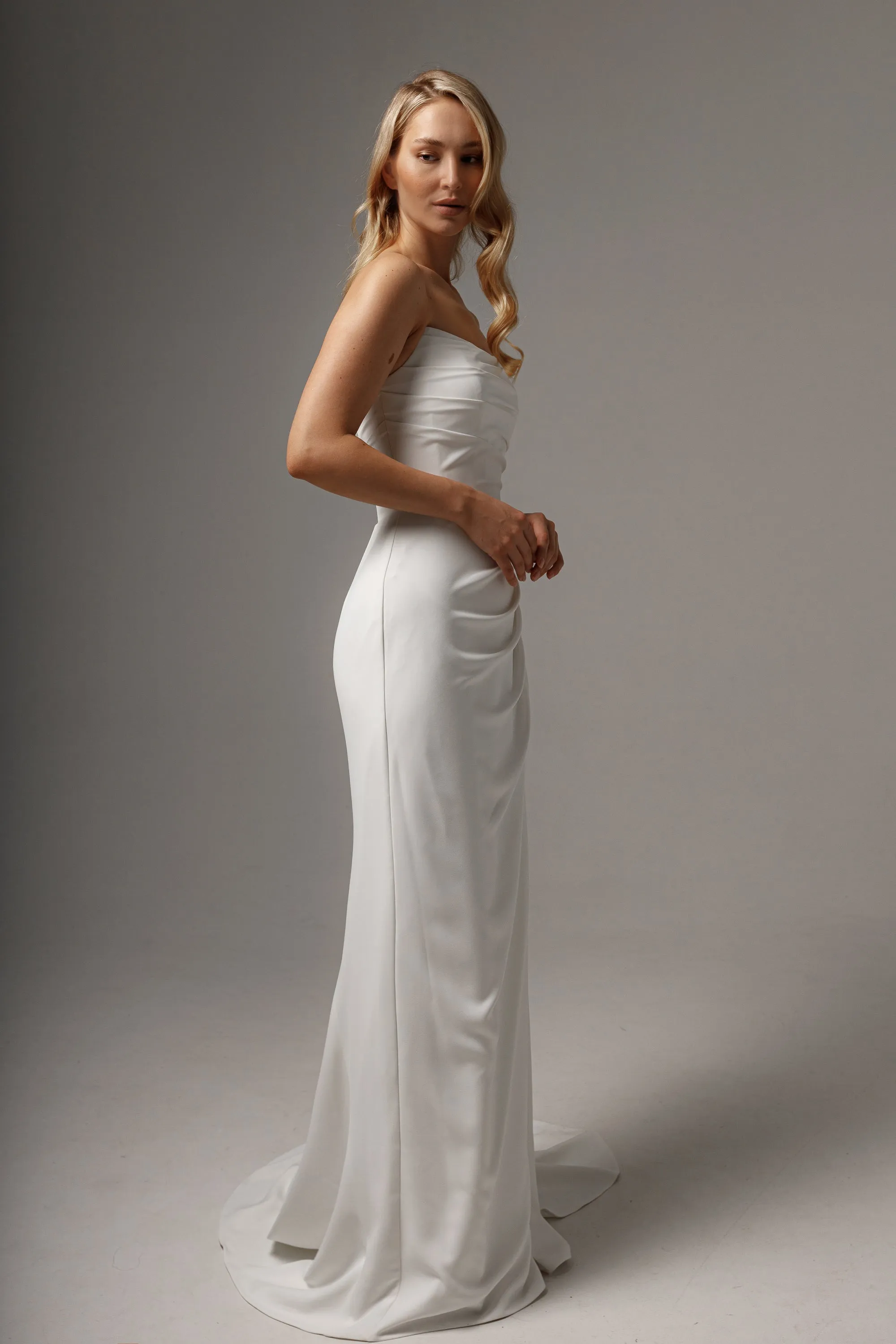 Sheath Wedding Dress Jelena with Leg Slit sold by Olivia Bottega product image thumbnail 3