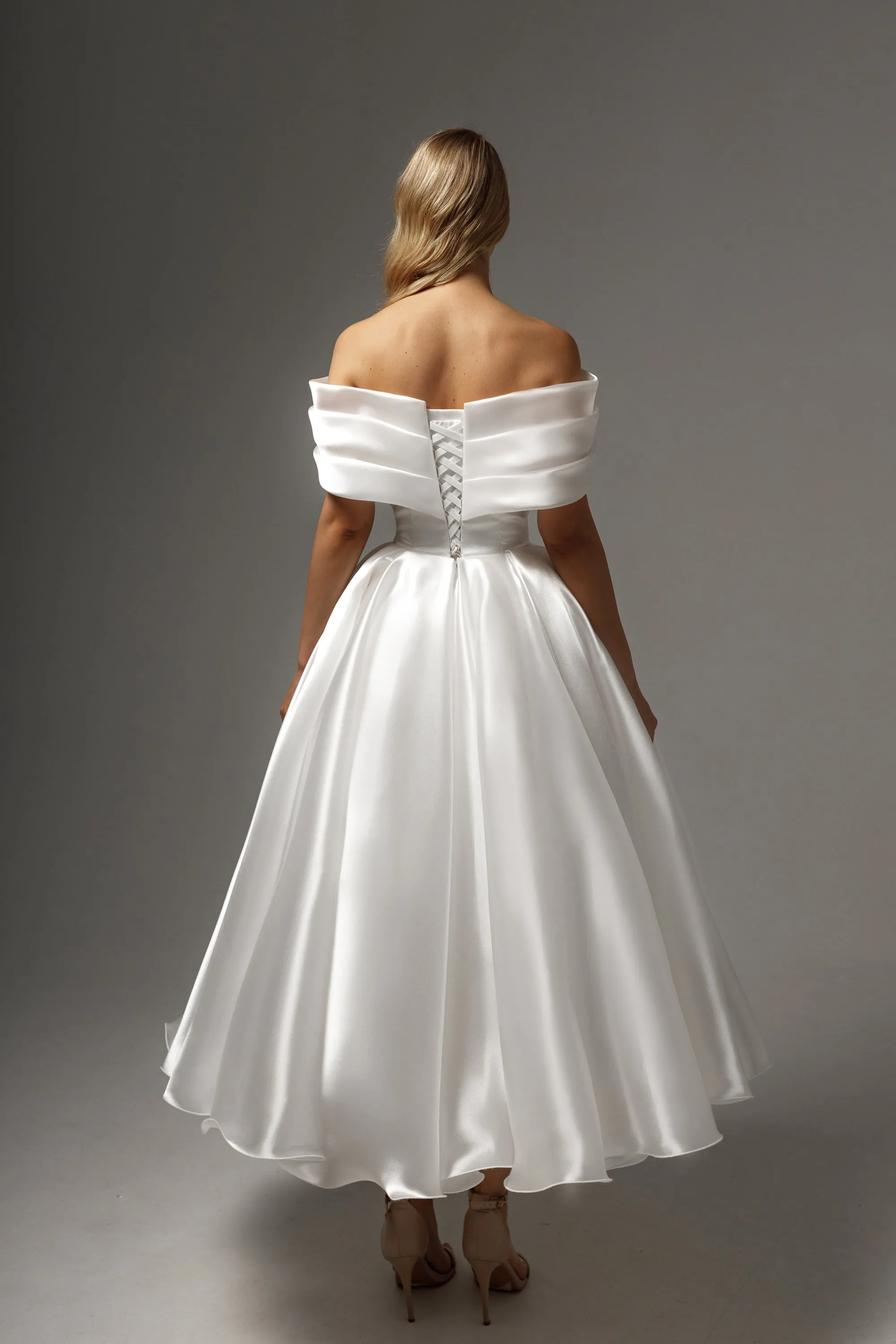 Organza Tea Length Wedding Dress Beatrice sold by Olivia Bottega product image thumbnail 3