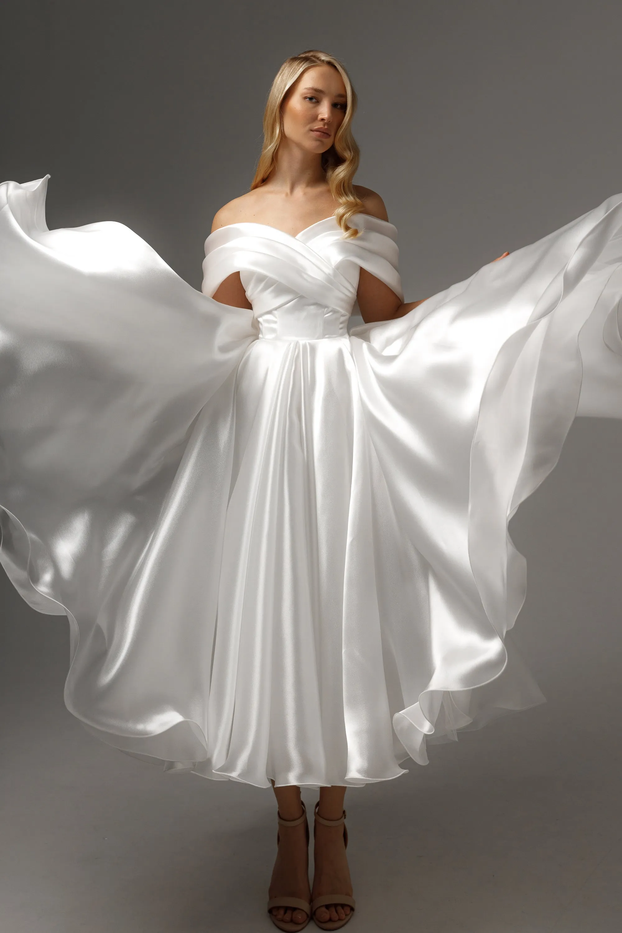 Organza Tea Length Wedding Dress Beatrice sold by Olivia Bottega product image thumbnail 2