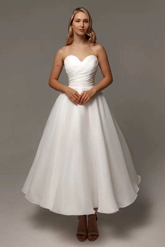 Organza Midi Wedding Dress Lamia made by Olivia Bottega