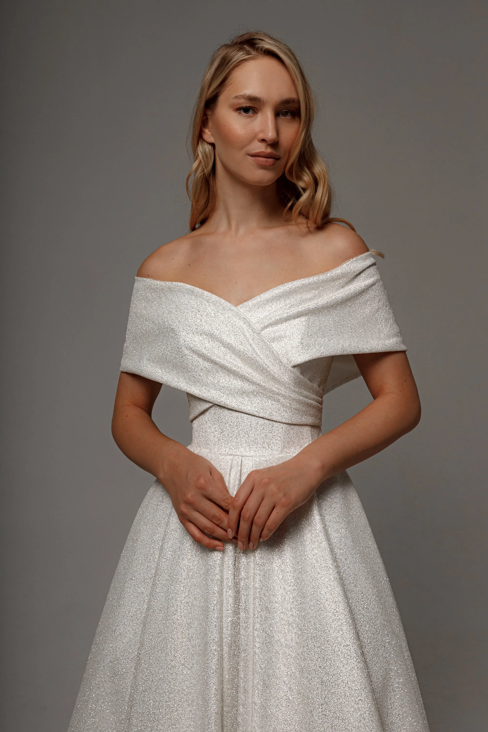 Sparkly Tea Length Wedding Dress Abril sold by Olivia Bottega product image thumbnail 5