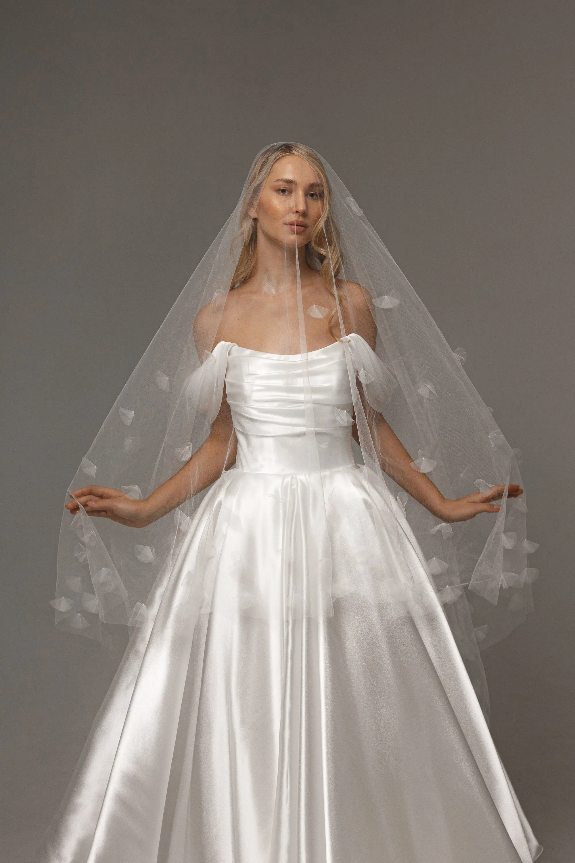 Two-Tier Wedding Veil with 3D Applique sold by Olivia Bottega product image thumbnail 4