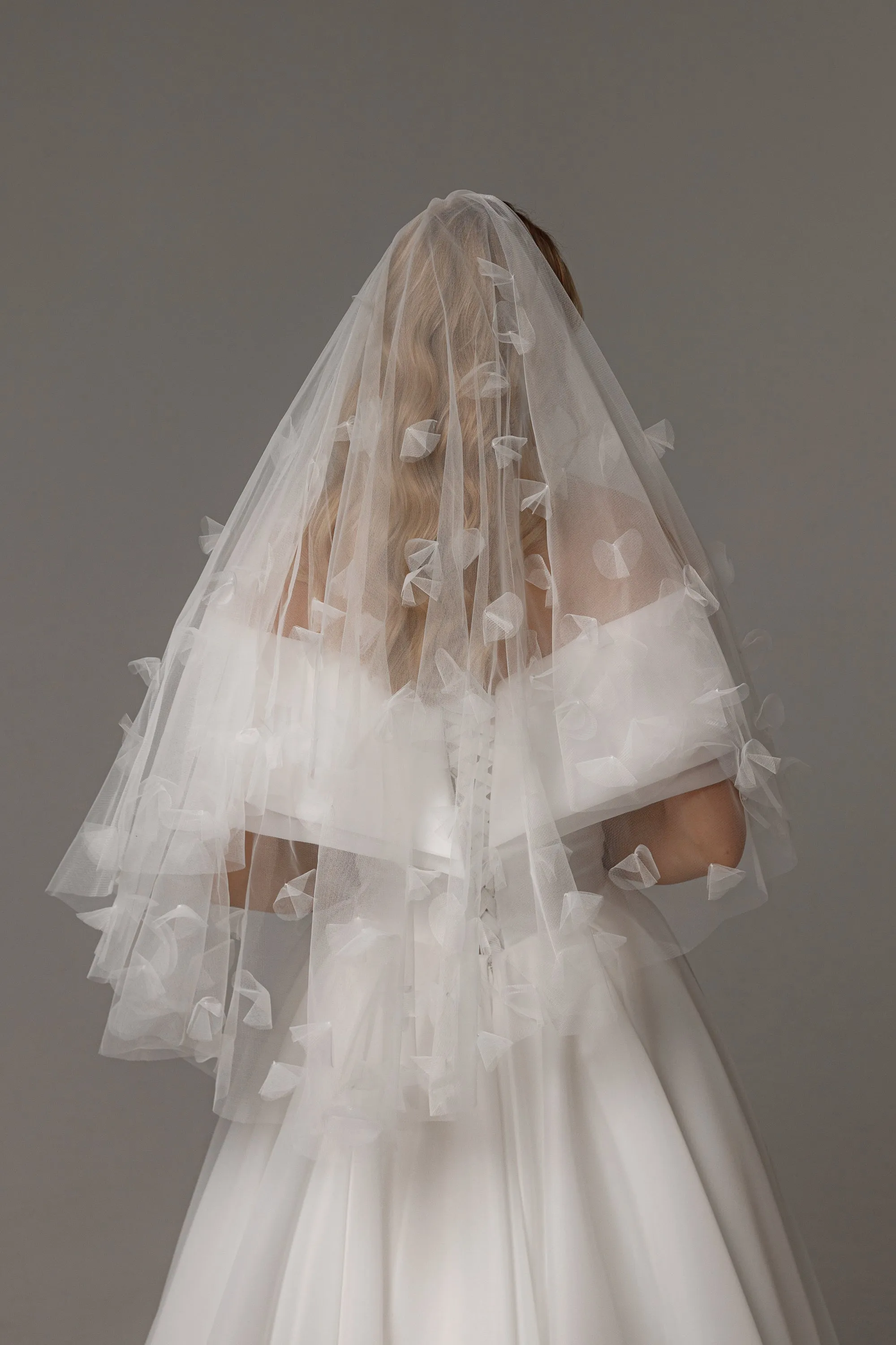 Two-Tier Wedding Veil with 3D Applique sold by Olivia Bottega product image thumbnail 5