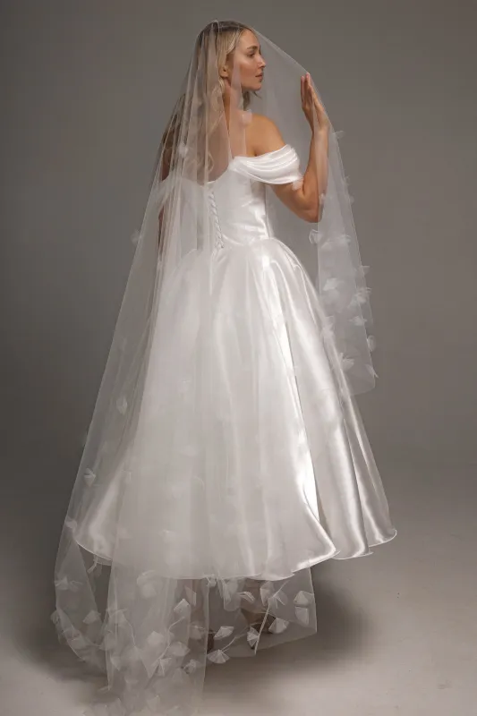 Two-Tier Wedding Veil with 3D Applique sold by Olivia Bottega