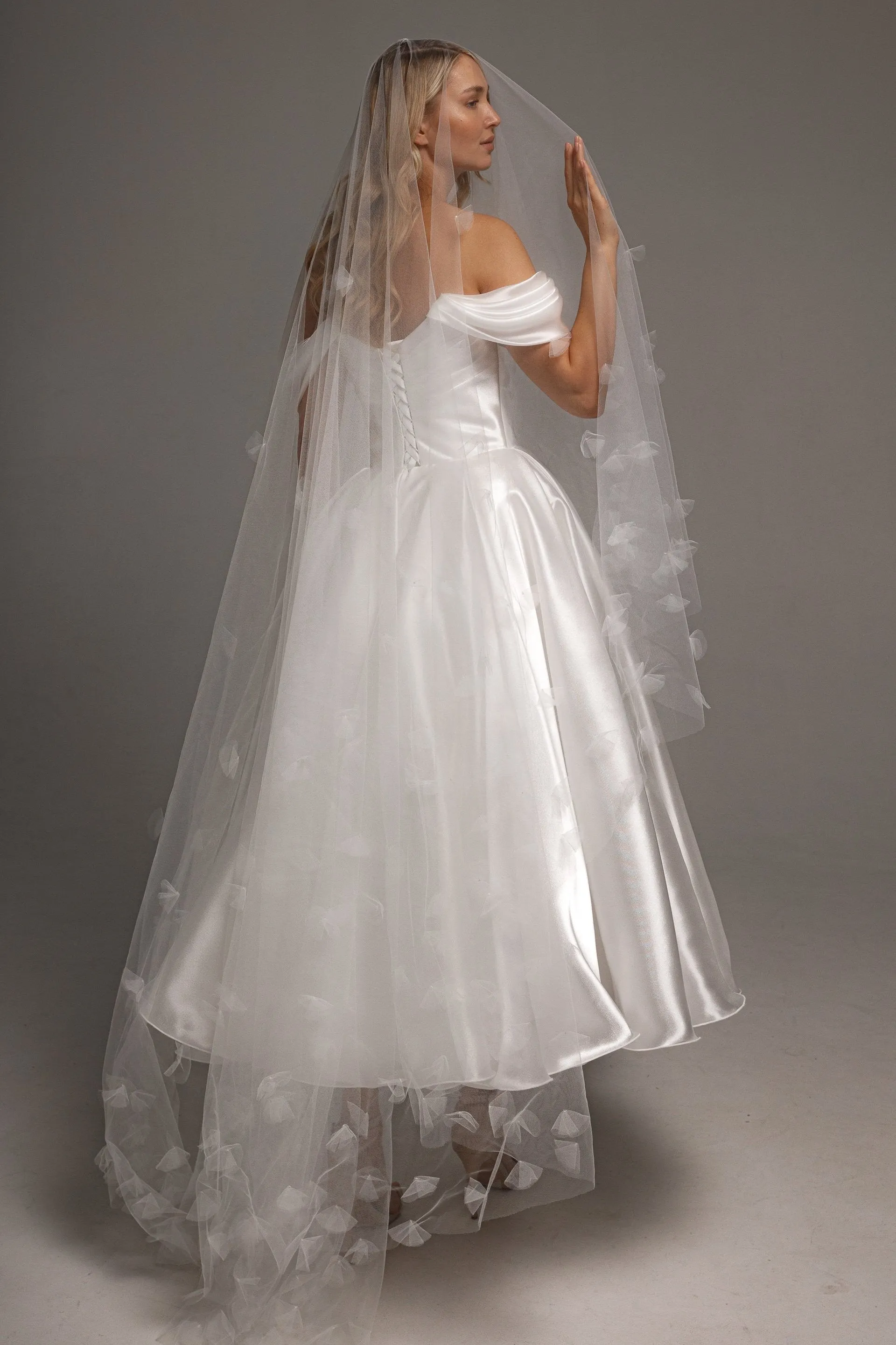 Two-Tier Wedding Veil with 3D Applique sold by Olivia Bottega