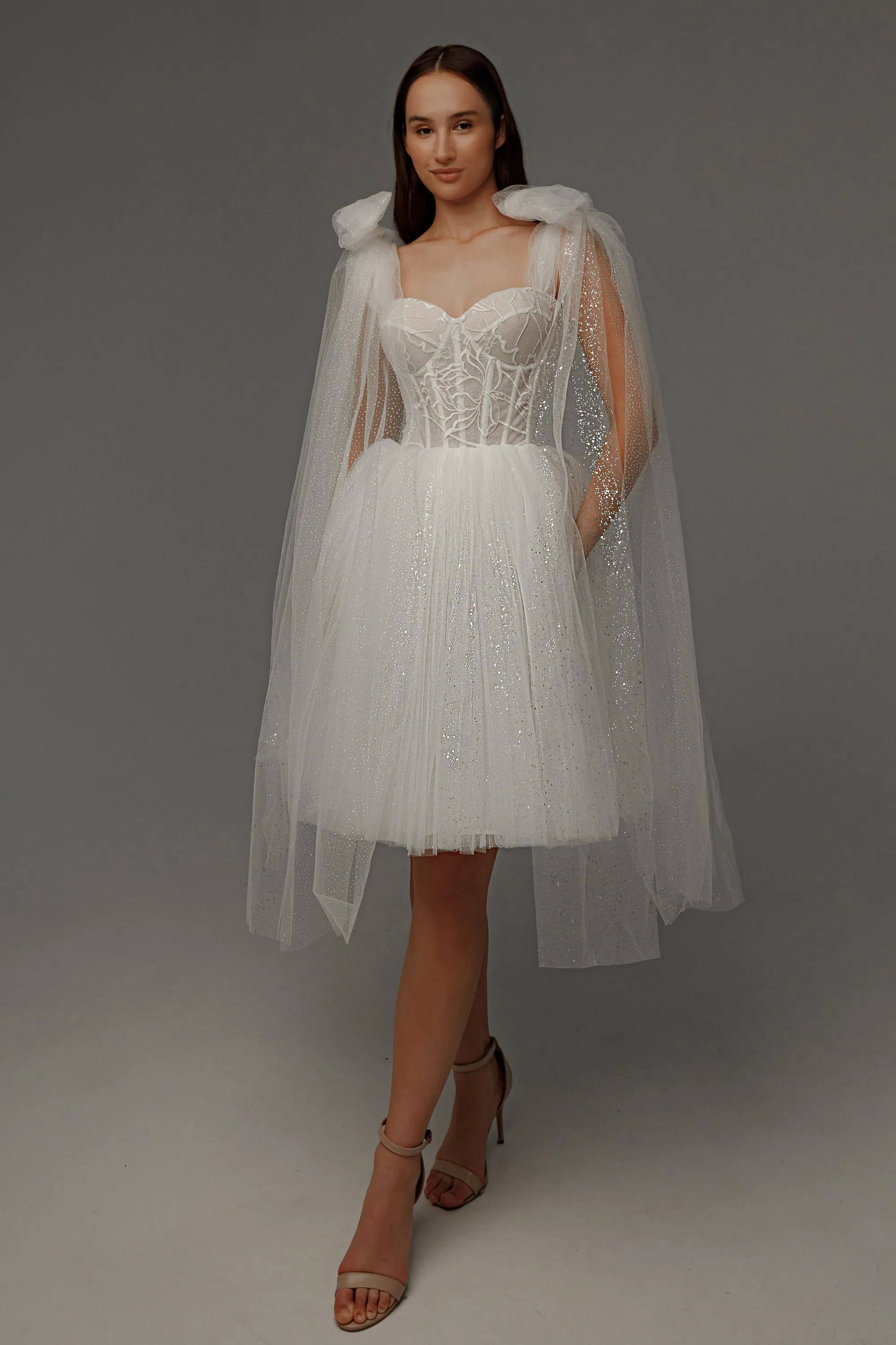 Short Wedding Dress Helena with Detachable Straps sold by Olivia Bottega