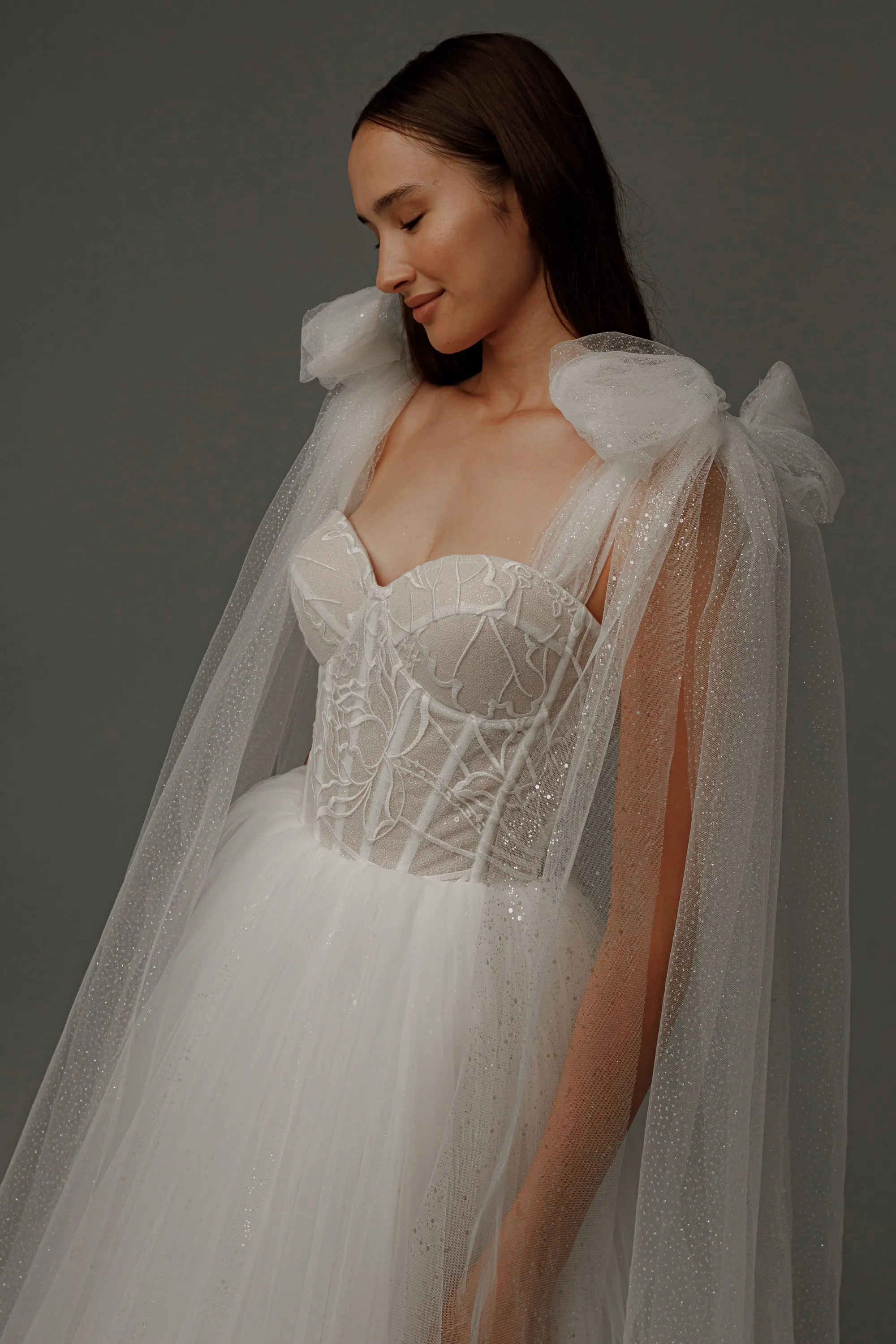 Short Wedding Dress Helena with Detachable Straps sold by Olivia Bottega product image thumbnail 4