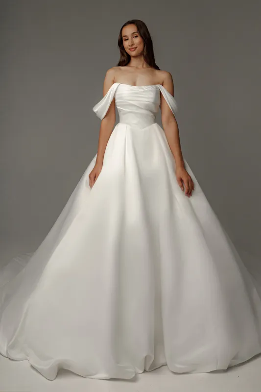 Satin Wedding Dress Dorothy with Balloon Skirt sold by Olivia Bottega