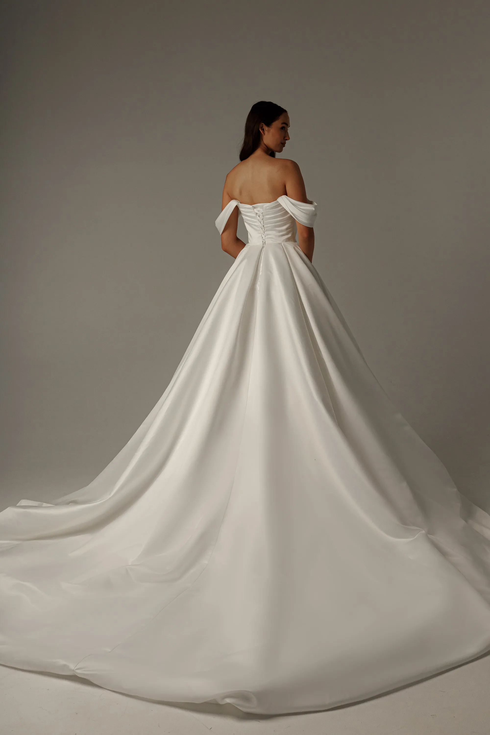 Satin Wedding Dress Dorothy with Balloon Skirt sold by Olivia Bottega product image thumbnail 2