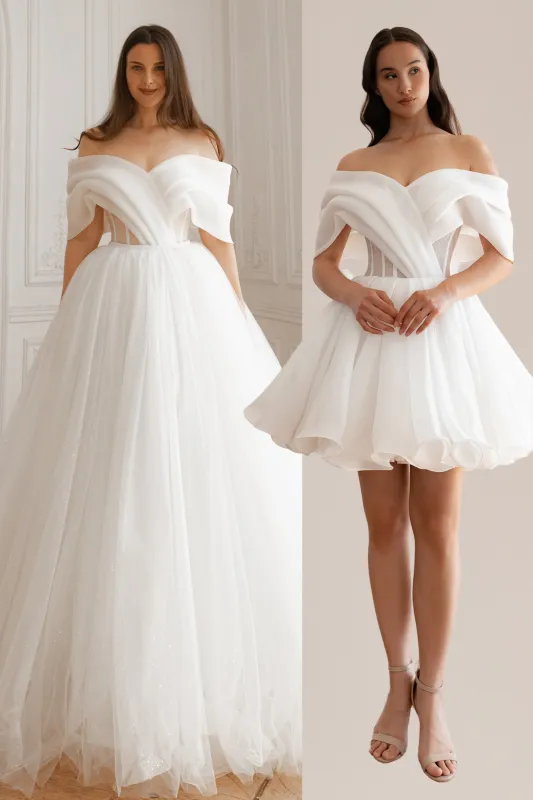 2 in 1 Wedding Dress Inali with Detachable Romanica Skirt sold by Olivia Bottega