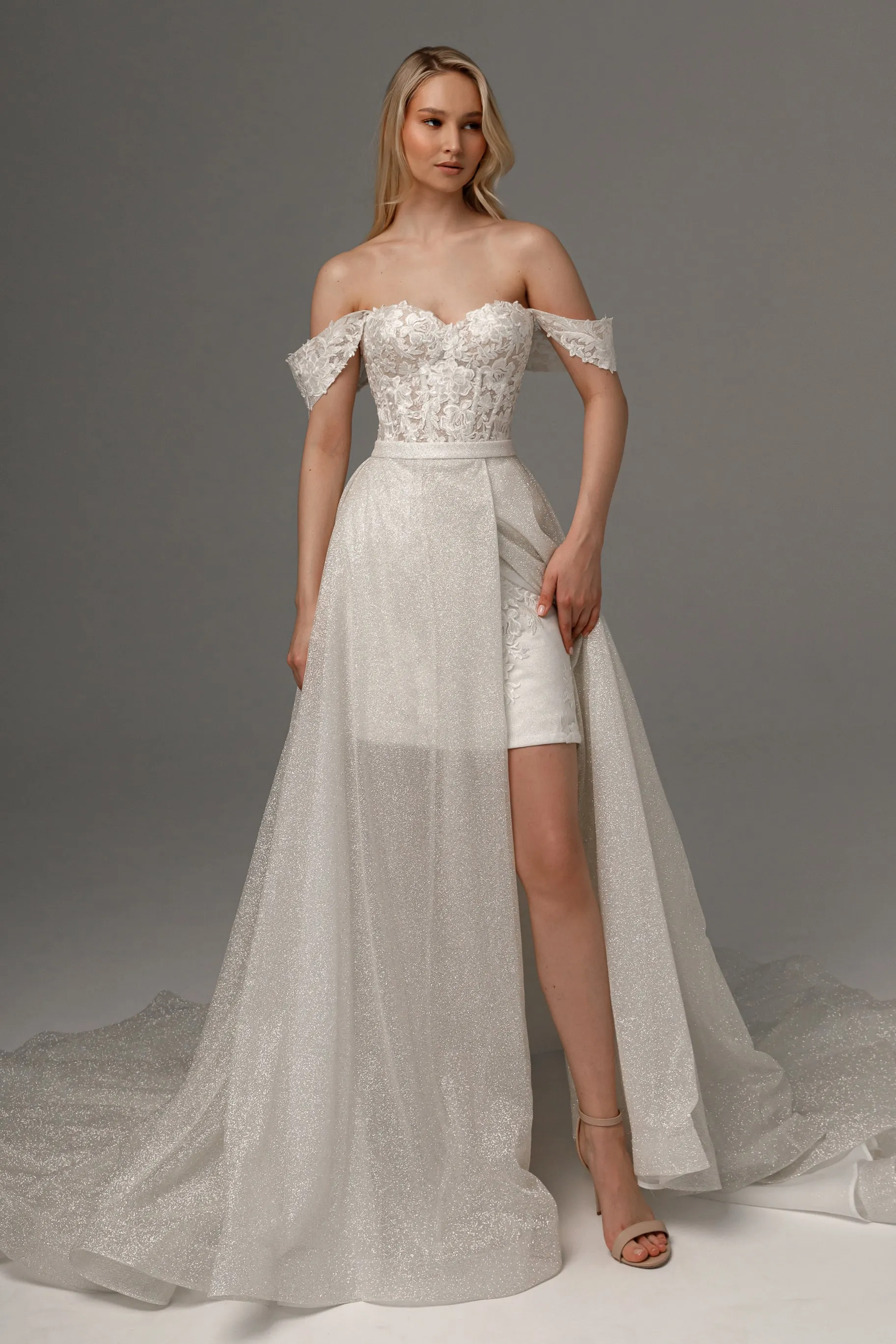 2 in 1 Wedding Dress Mitsis With Detachable Calista Skirt sold by Olivia Bottega