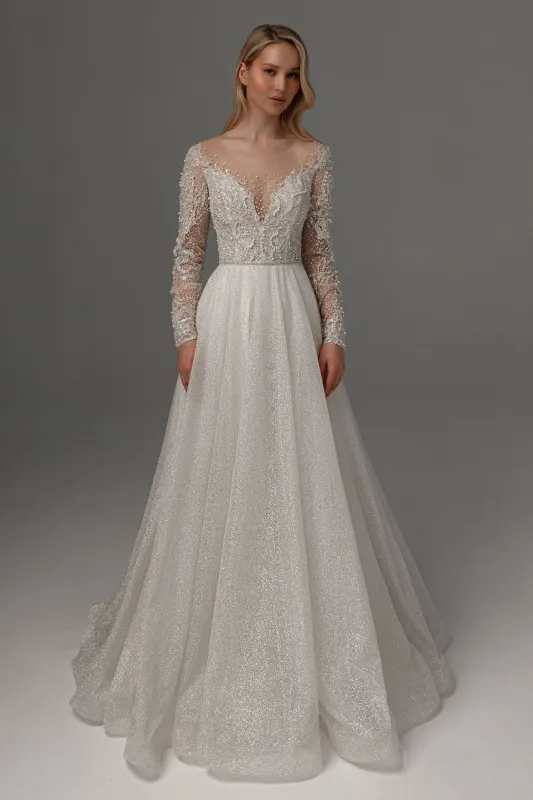Wedding Dress Sabrina with Long Sleeves sold by Olivia Bottega