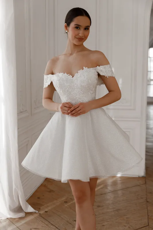 Short Lace Wedding Dress Aditi sold by Olivia Bottega