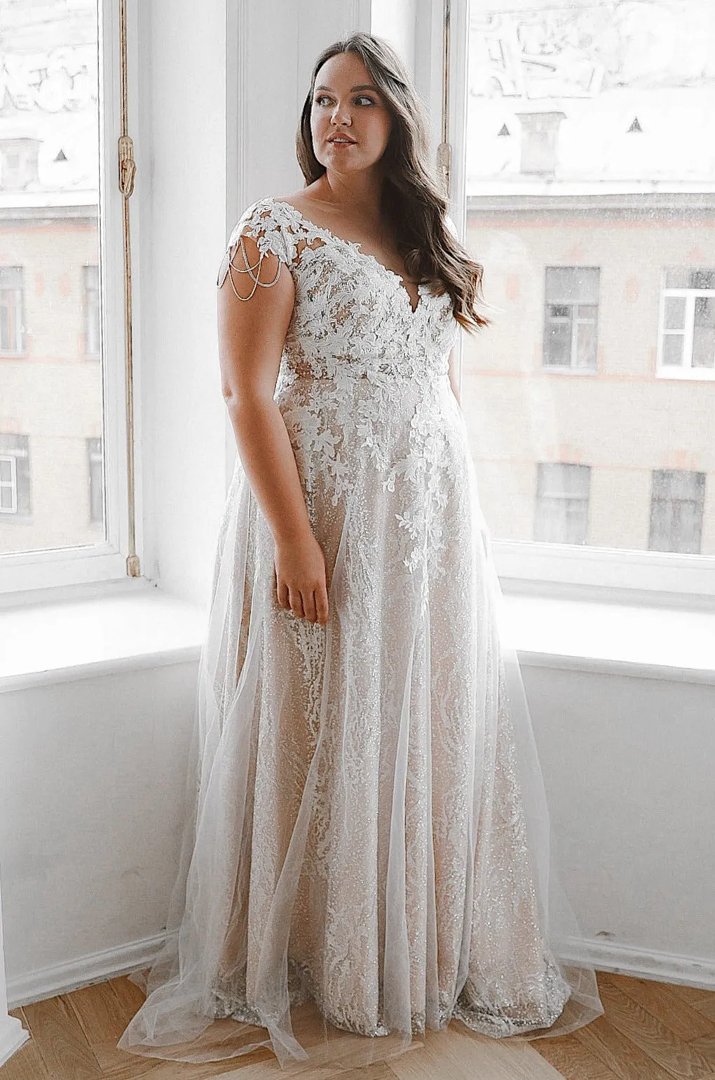 Plus Size Lace Wedding Dress Enn sold by Olivia Bottega