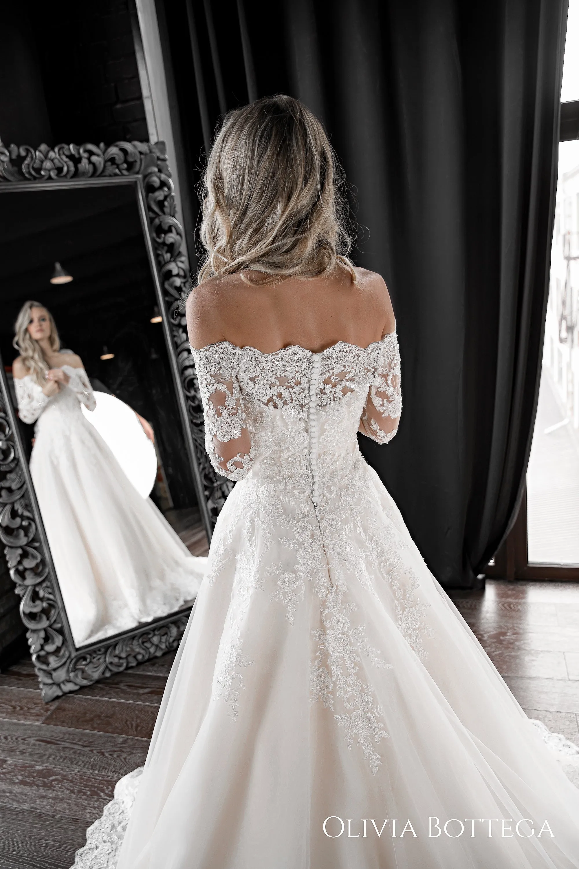 Off-the-Shoulder A-line Wedding Dress Olivia sold by Olivia Bottega product image thumbnail 2
