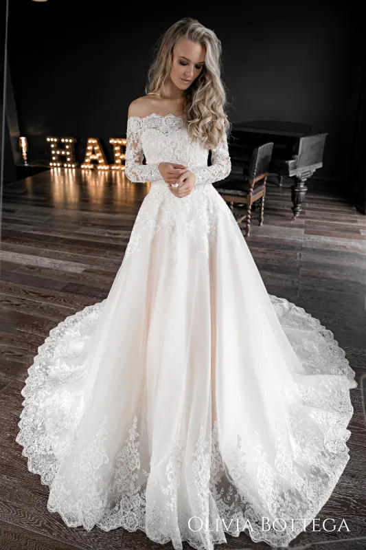 Off-the-Shoulder A-line Wedding Dress Olivia sold by Olivia Bottega