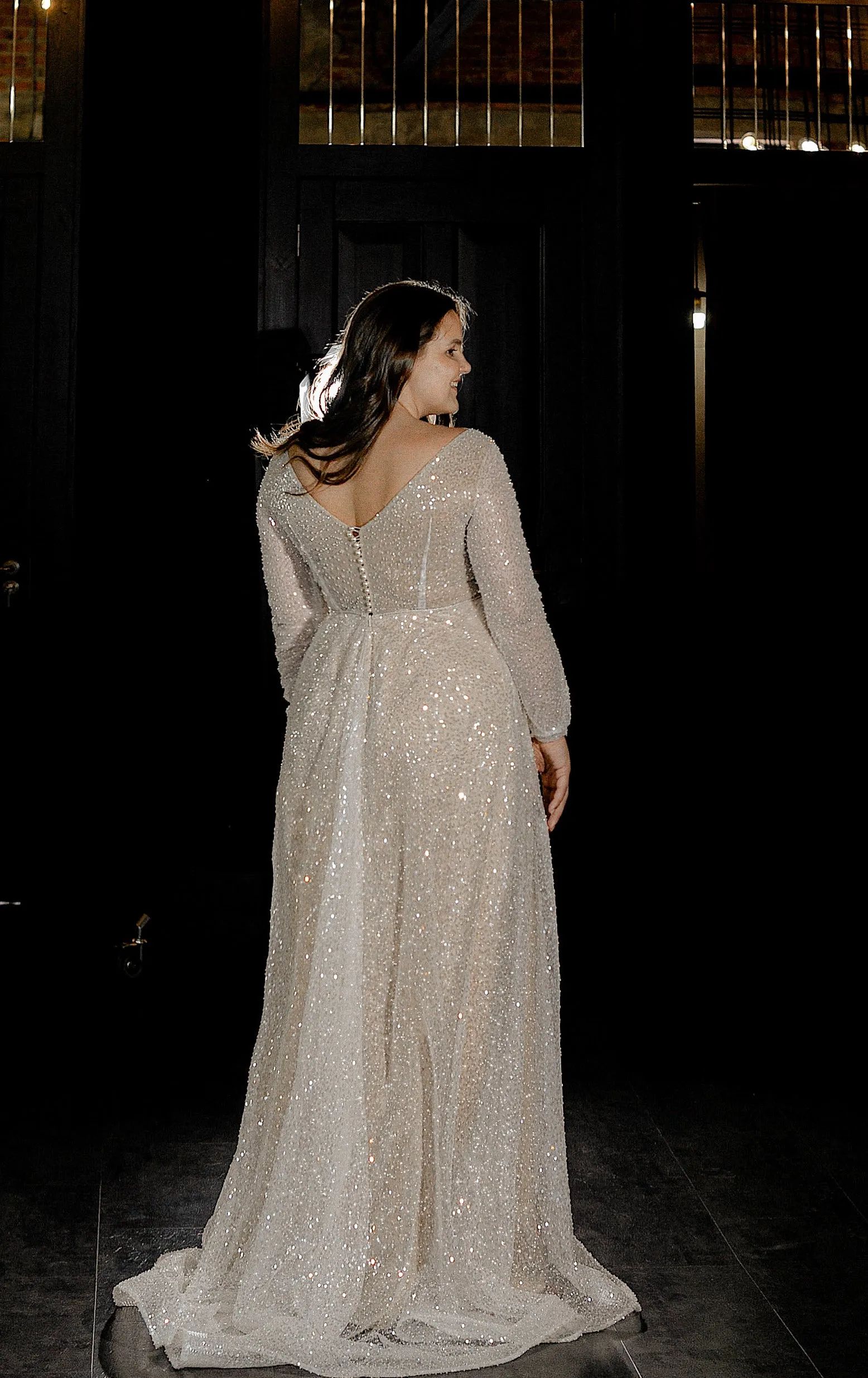 Plus Size Sequin Wedding Dress Feilin sold by Olivia Bottega product image thumbnail 2