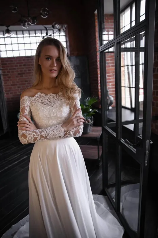 Chiffon Lace Wedding Dress Olivia Fly sold by Olivia Bottega