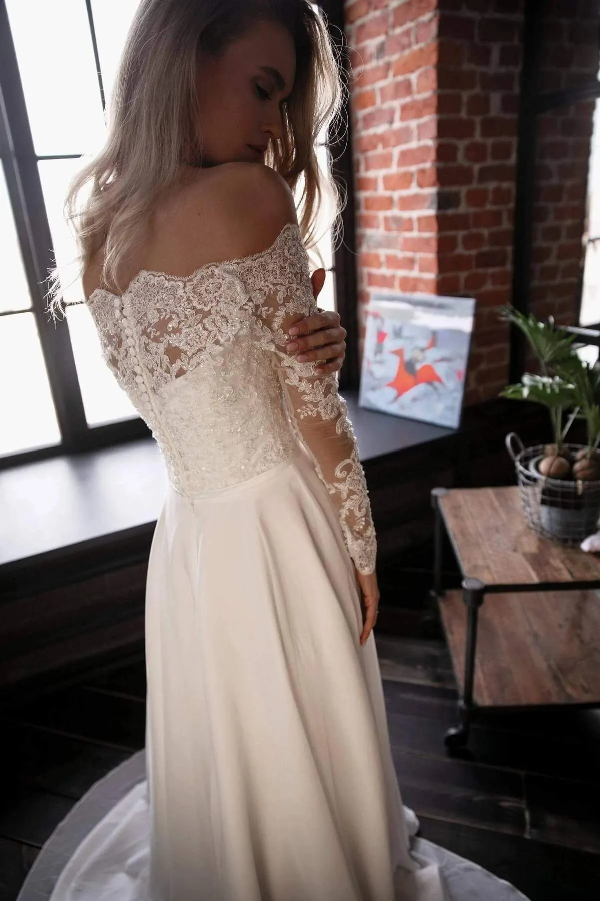 Chiffon Lace Wedding Dress Olivia Fly sold by Olivia Bottega product image thumbnail 3