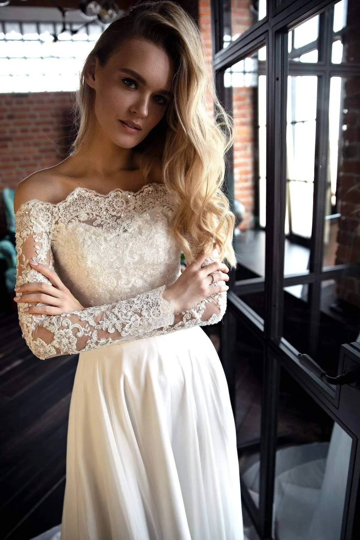Chiffon Lace Wedding Dress Olivia Fly sold by Olivia Bottega product image thumbnail 2