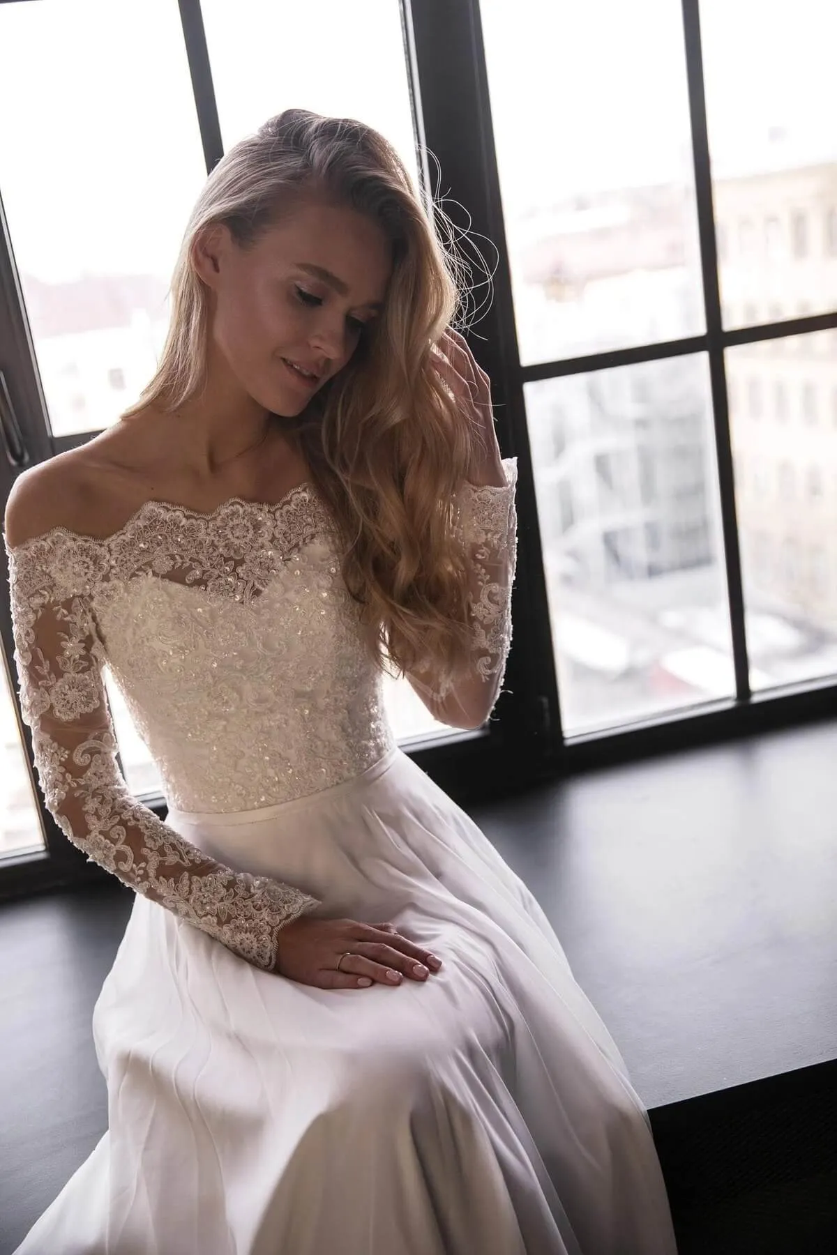 Chiffon Lace Wedding Dress Olivia Fly sold by Olivia Bottega product image thumbnail 5
