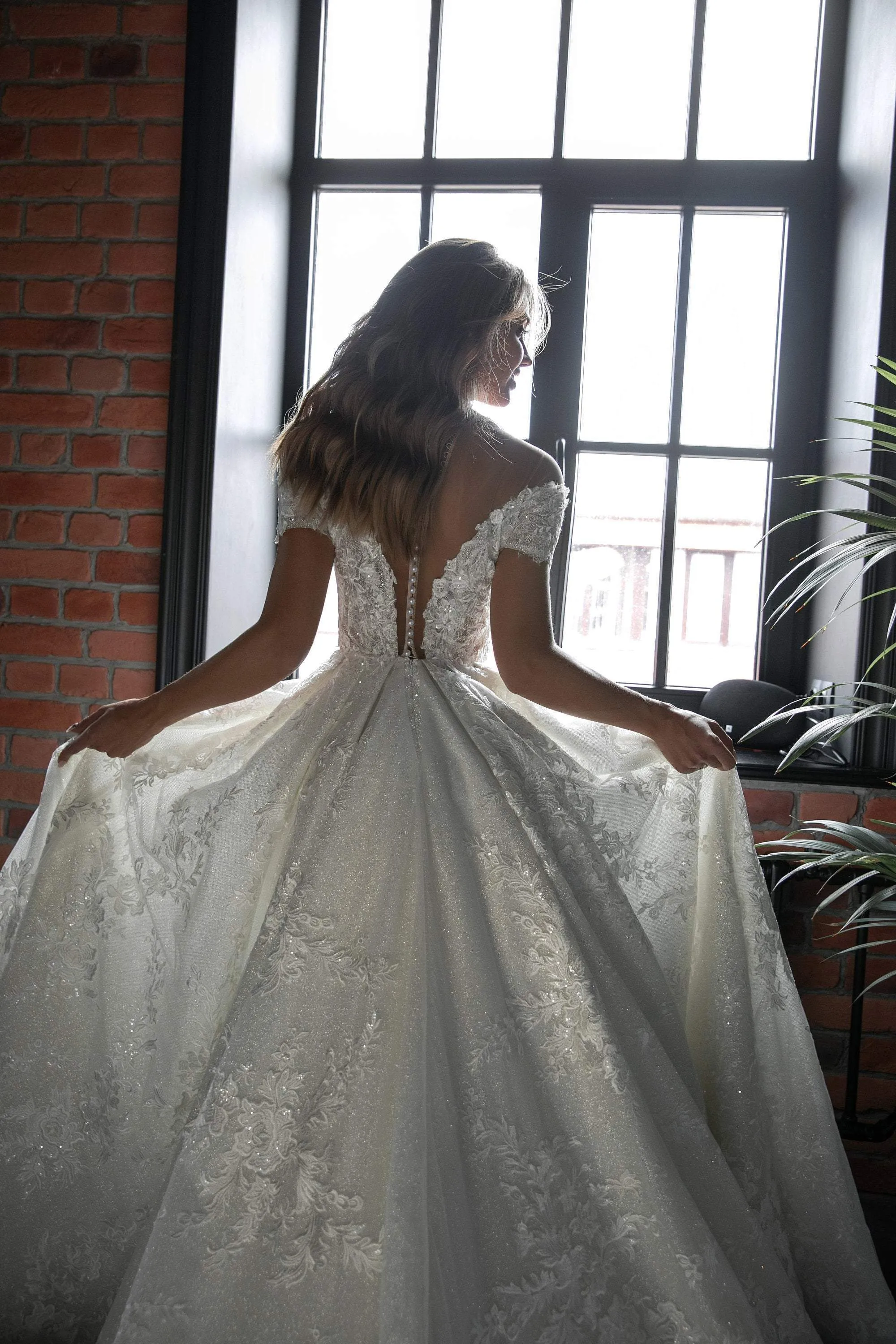 Lace Off-the-Shoulders Wedding Dress Charlotte sold by Olivia Bottega product image thumbnail 5