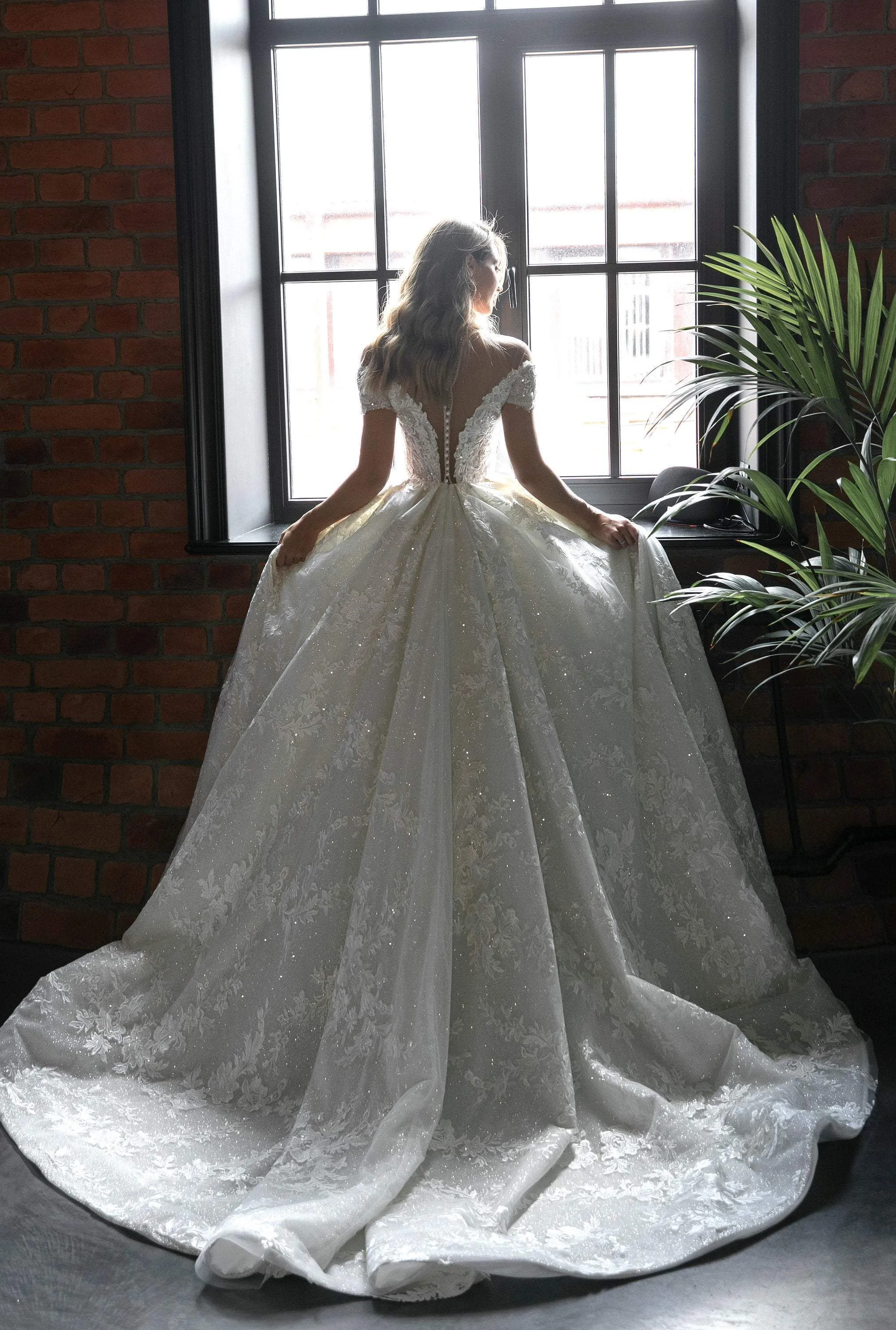 Lace Off-the-Shoulders Wedding Dress Charlotte sold by Olivia Bottega product image thumbnail 2
