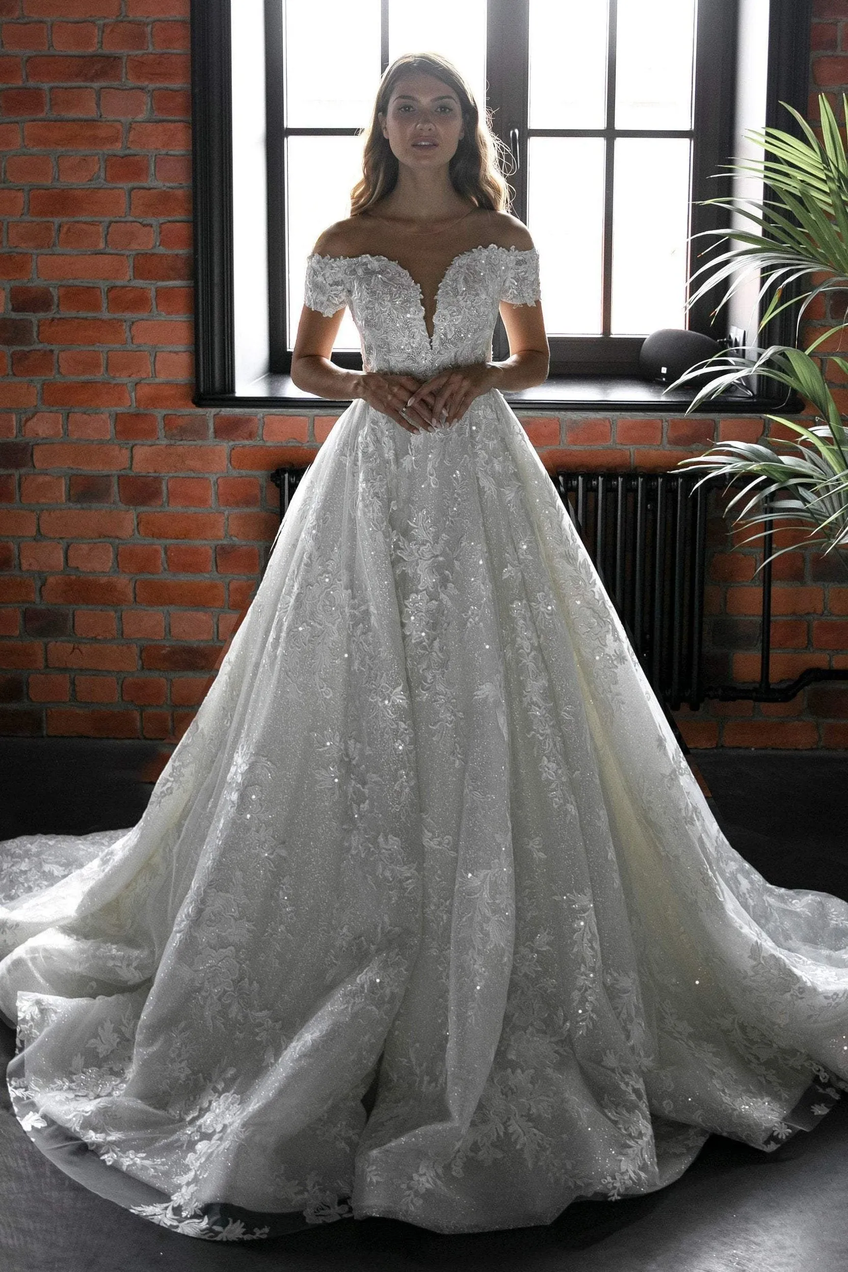 Lace Off-the-Shoulders Wedding Dress Charlotte sold by Olivia Bottega