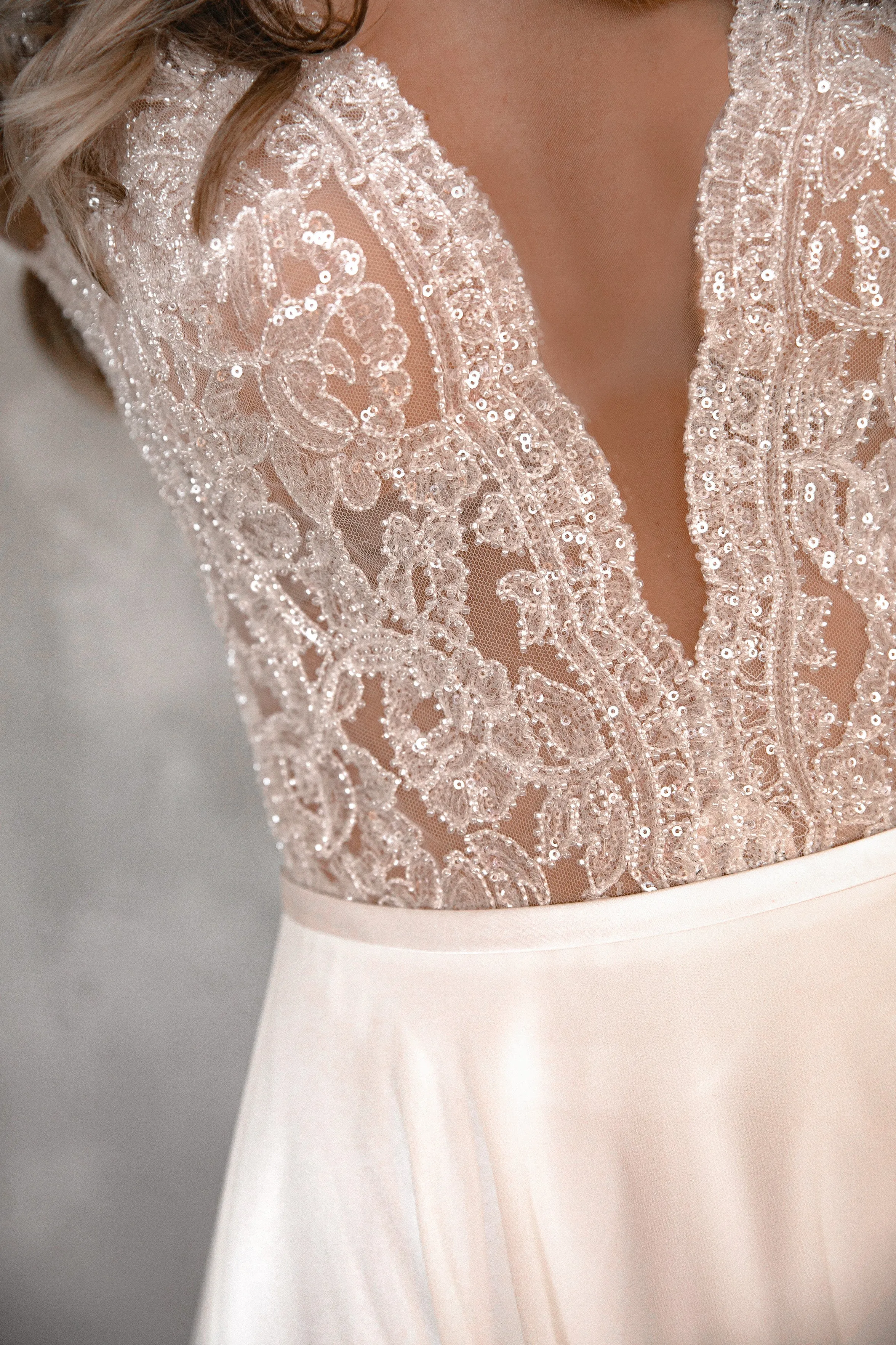 Chiffon Lace Wedding Dress Aviv Fly sold by Olivia Bottega product image thumbnail 3