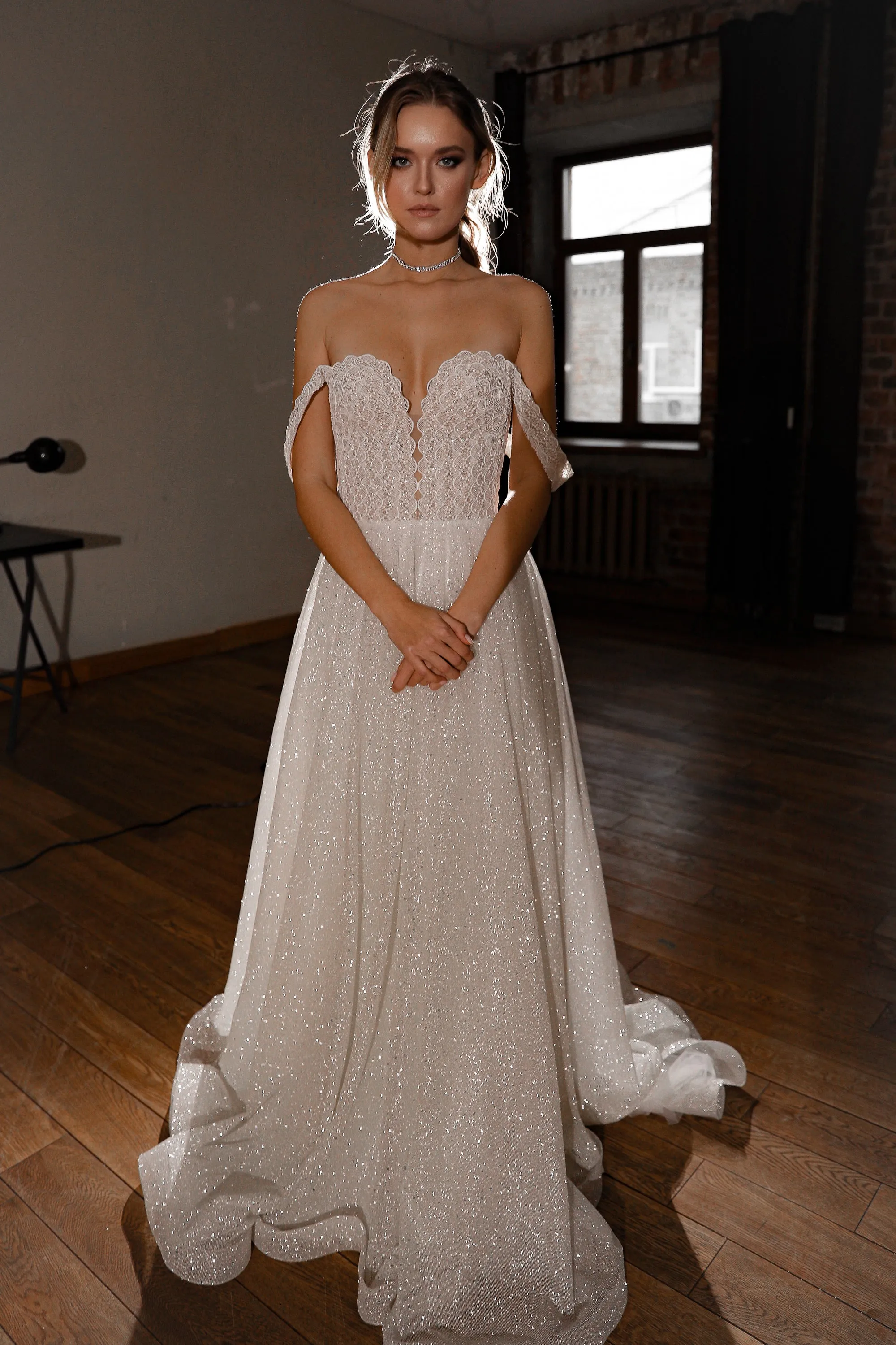 Shiny A-line Wedding Dress Coral sold by Olivia Bottega