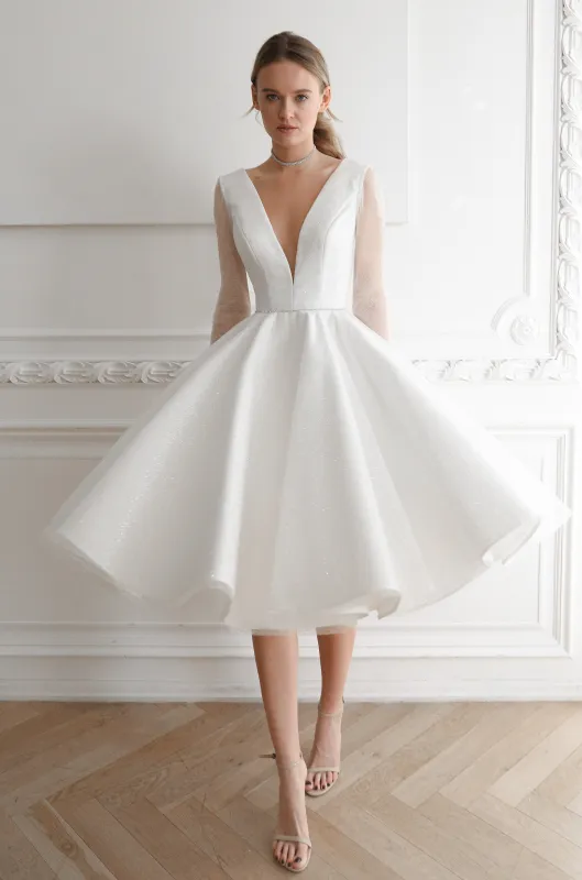 Sparkly Midi Wedding Dress Ramona sold by Olivia Bottega