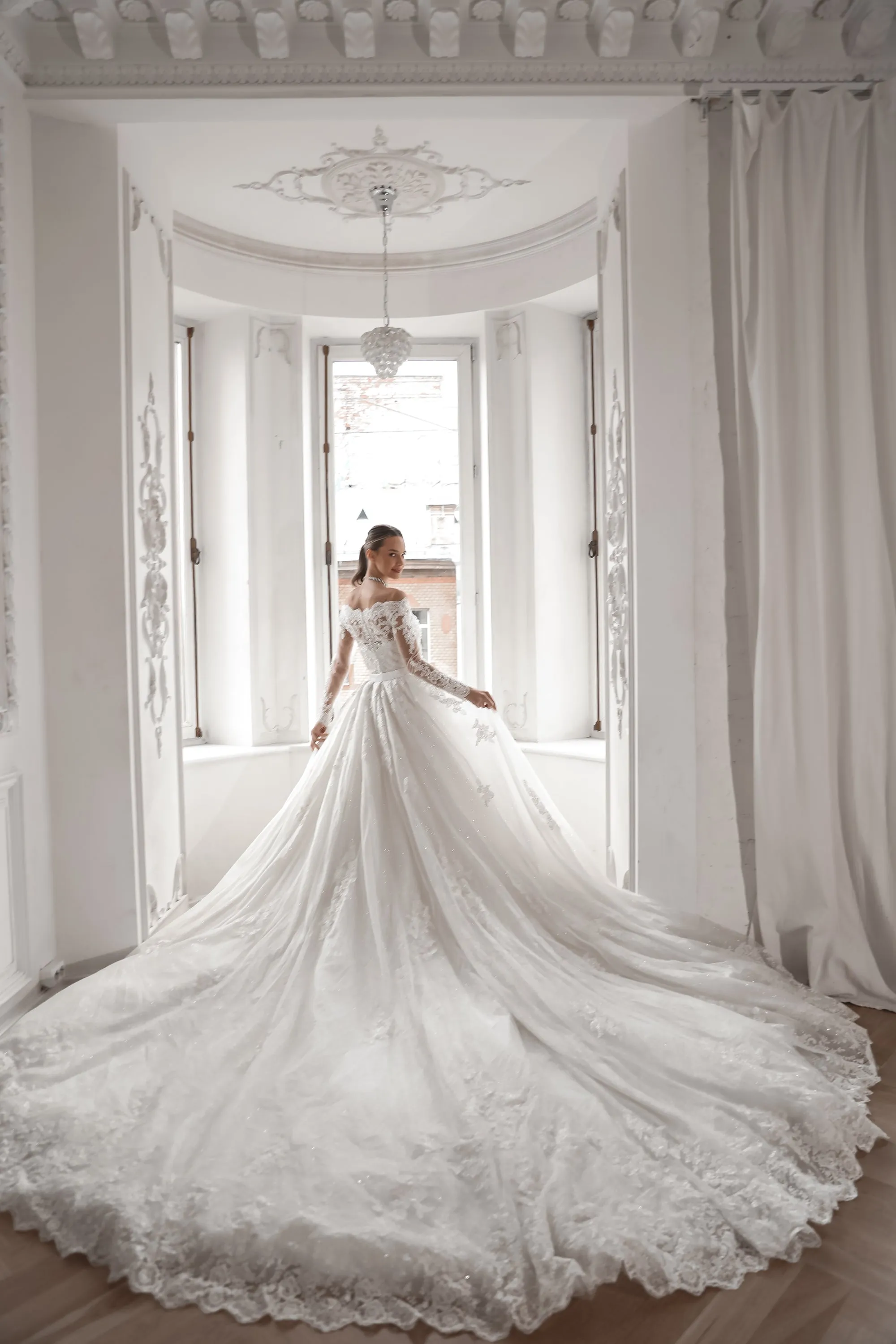 Lace Shimmery Wedding Dress Ornella 2 in 1 sold by Olivia Bottega product image thumbnail 5